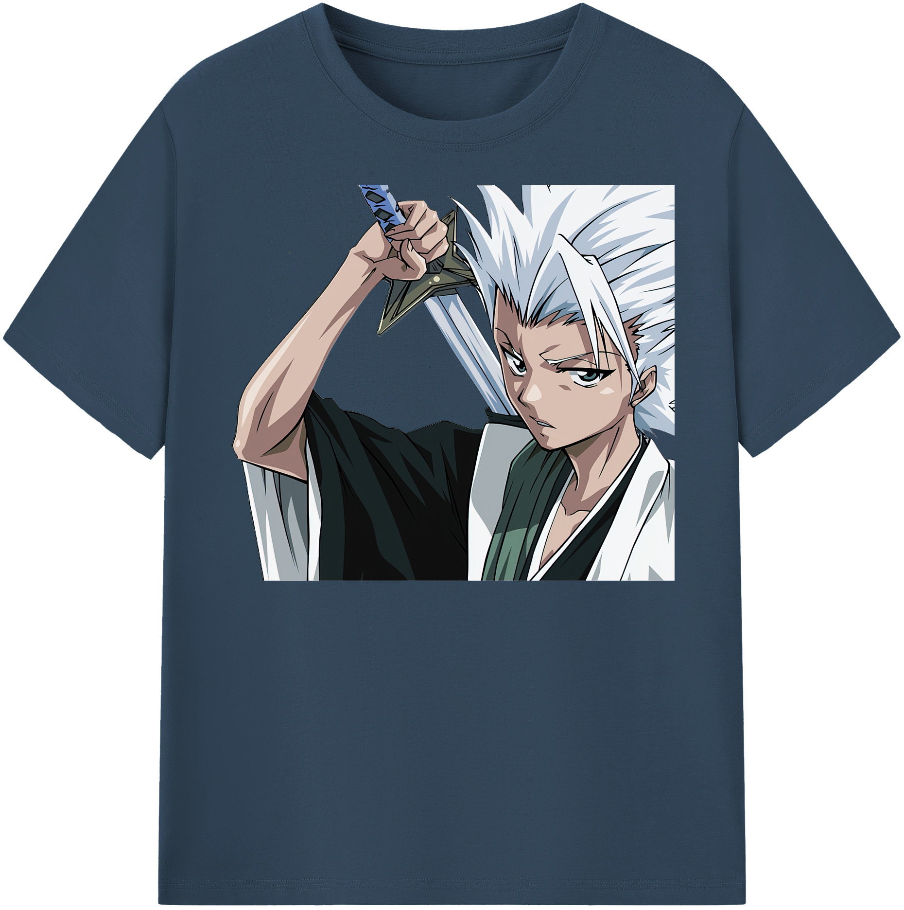 （画像用） ブリーチ 日番谷冬獅郎（ひつがや とうしろう） BLEACH Hitsugaya Toushirou 綿100％半袖Tシャツ（フロントプリント）