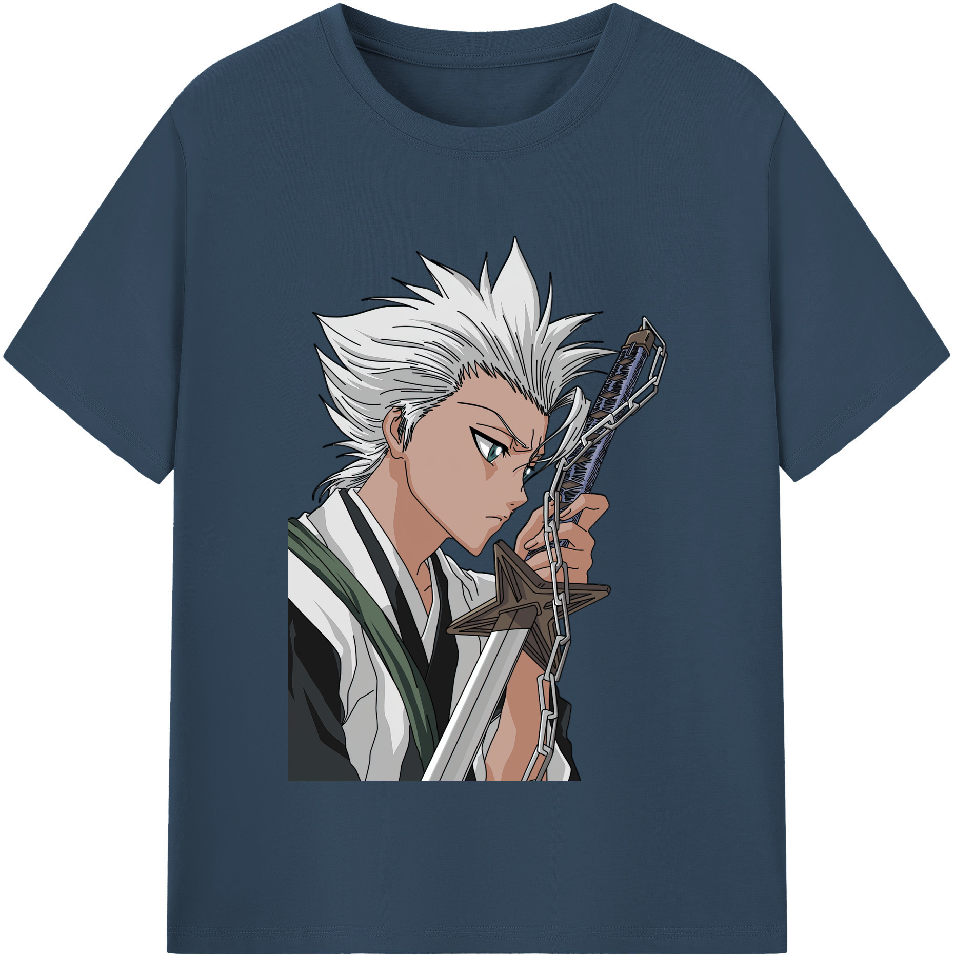 （画像用） ブリーチ 日番谷冬獅郎（ひつがや とうしろう） BLEACH Hitsugaya Toushirou 綿100％半袖Tシャツ（フロントプリント）