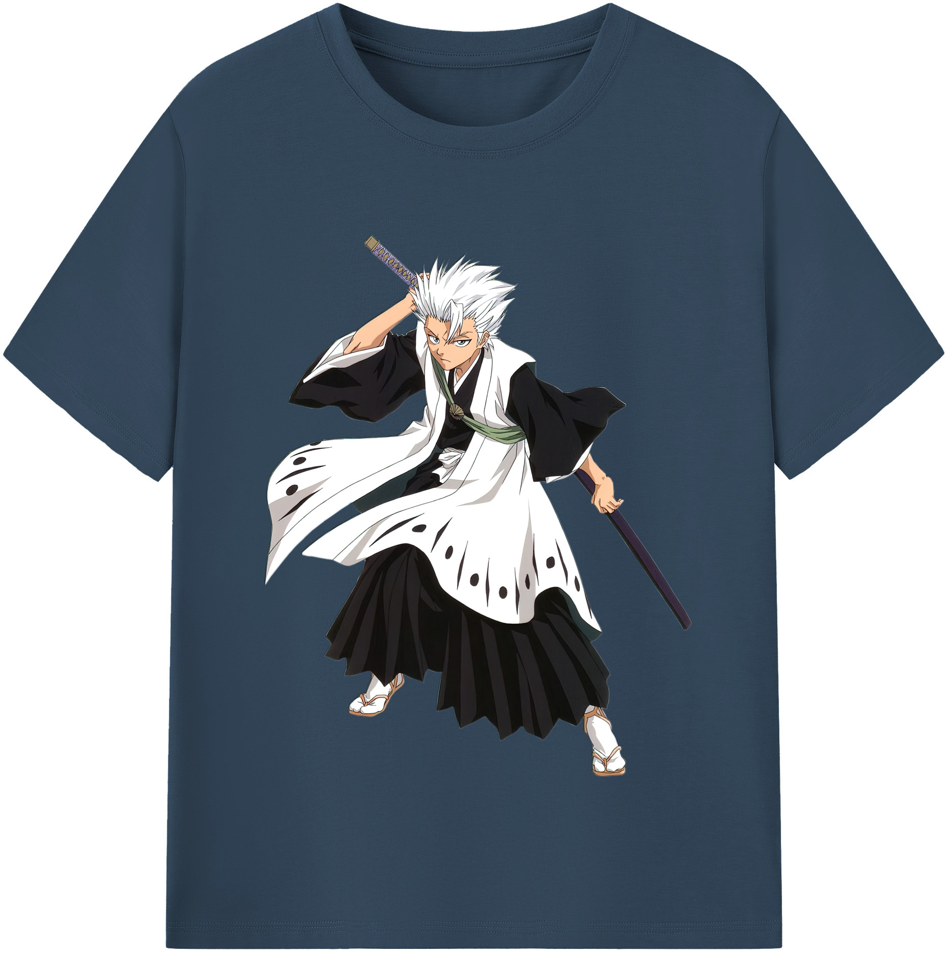 （画像用） ブリーチ 日番谷冬獅郎（ひつがや とうしろう） BLEACH Hitsugaya Toushirou 綿100％半袖Tシャツ（フロントプリント）