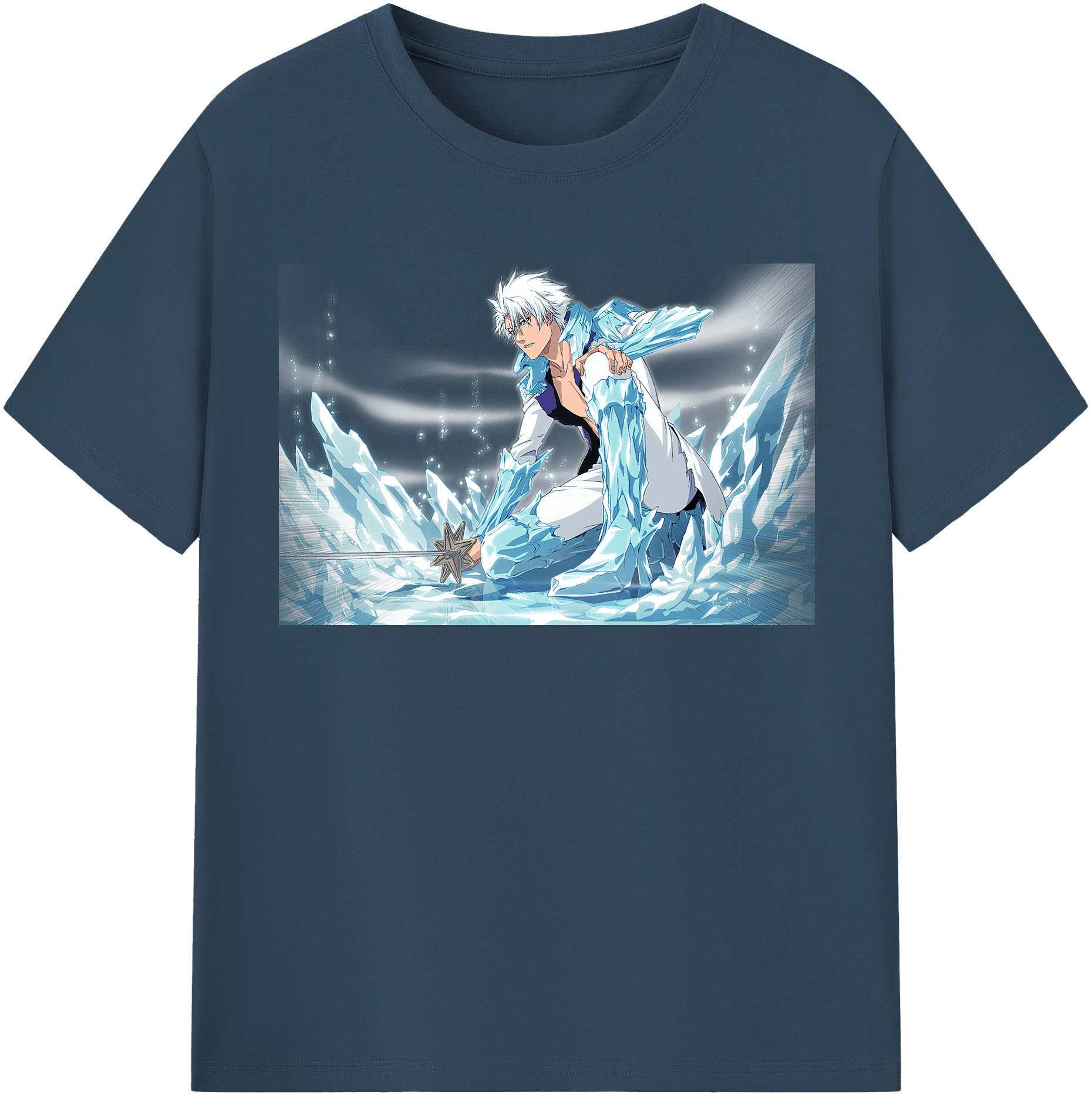 （画像用） ブリーチ 日番谷冬獅郎（ひつがや とうしろう） BLEACH Hitsugaya Toushirou 綿100％半袖Tシャツ（フロントプリント）