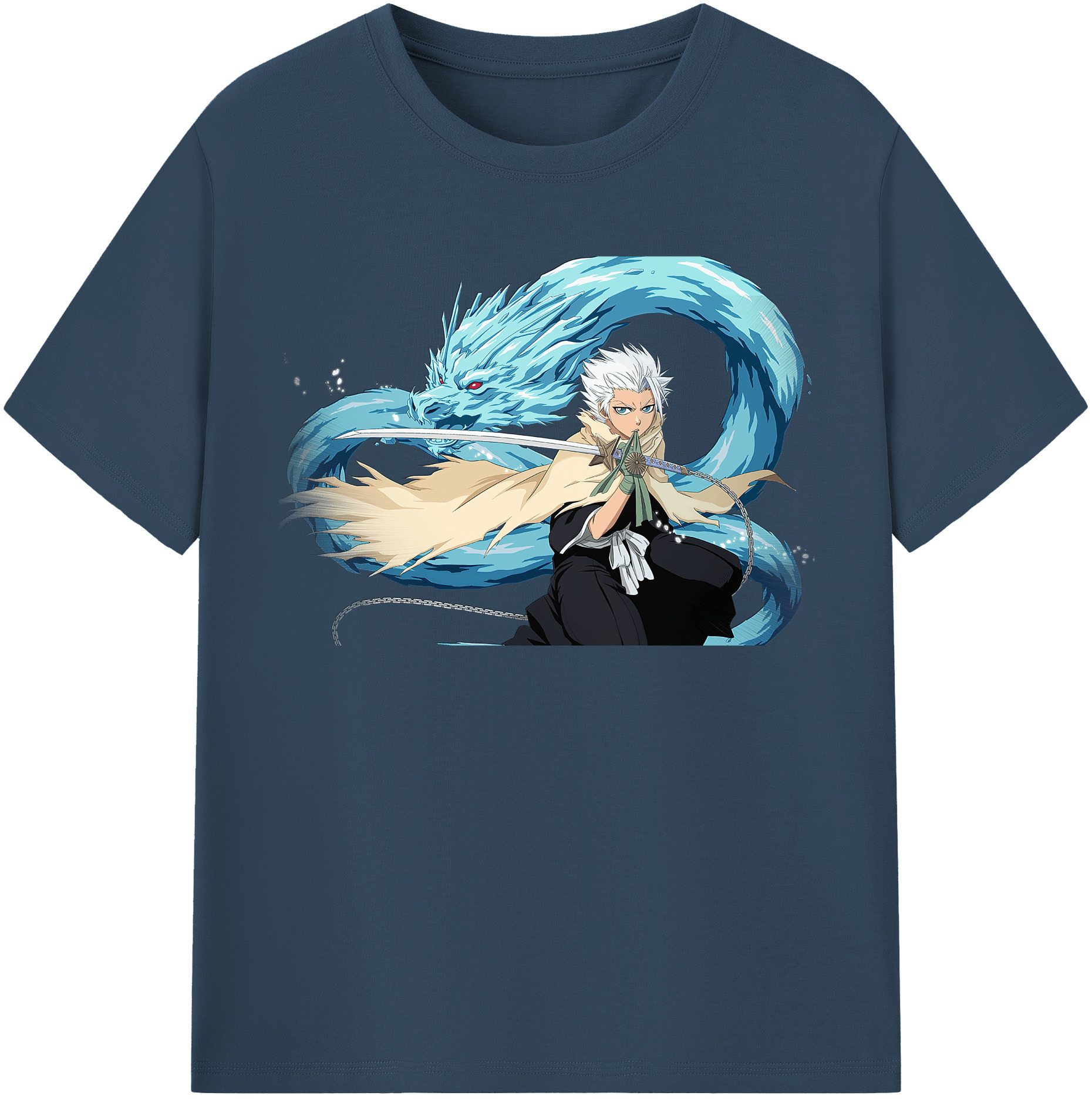 （画像用） ブリーチ 日番谷冬獅郎（ひつがや とうしろう） BLEACH Hitsugaya Toushirou 綿100％半袖Tシャツ（フロントプリント）