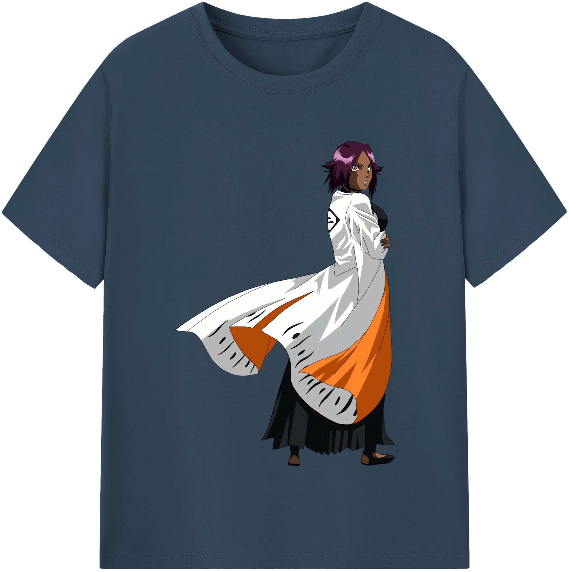 （画像用） ブリーチ 四楓院 夜一（しほういん よるいち） BLEACH Shihouin Yoruichi 綿100％半袖Tシャツ（フロントプリント）