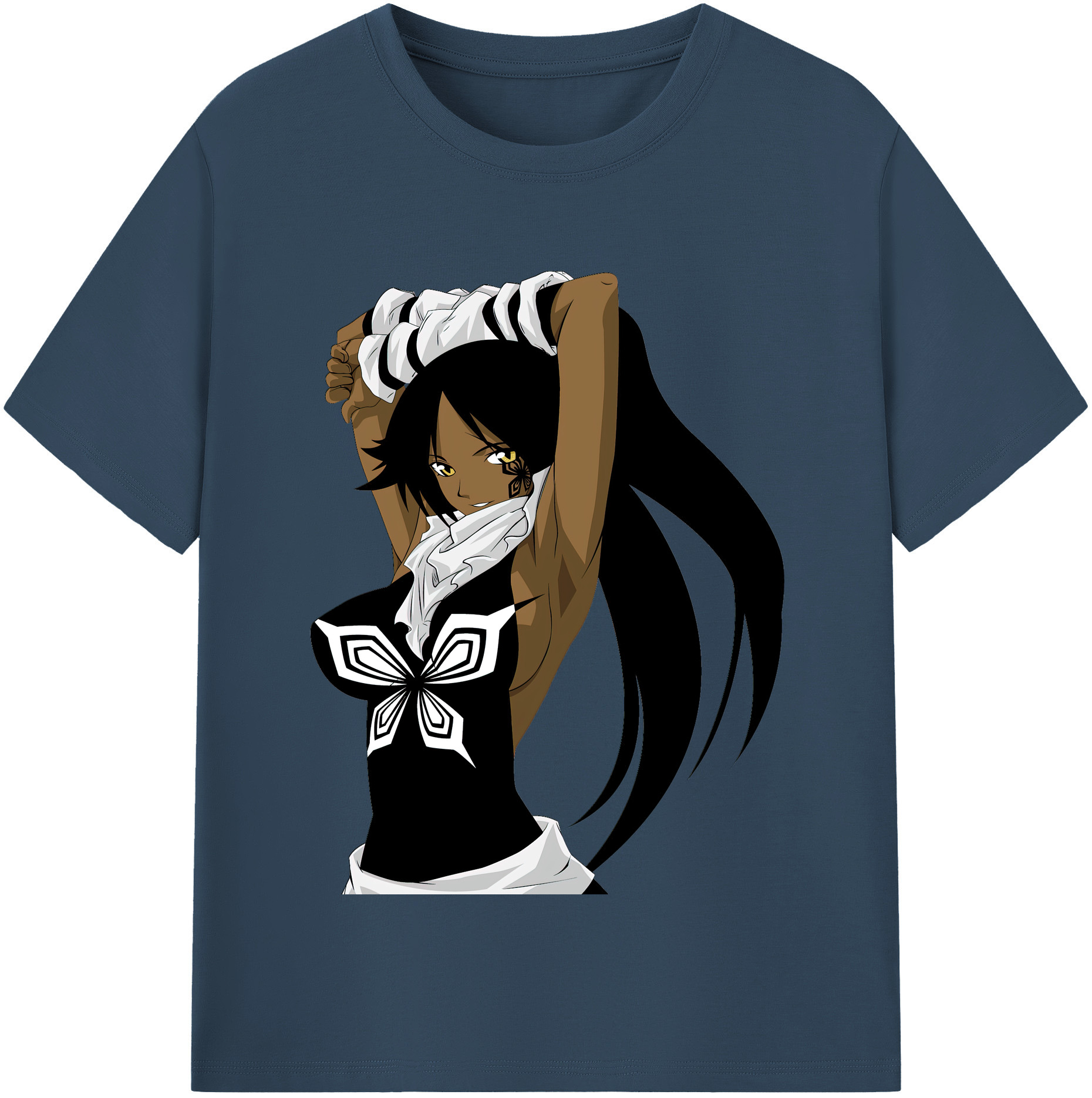（画像用） ブリーチ 四楓院 夜一（しほういん よるいち） BLEACH Shihouin Yoruichi 綿100％半袖Tシャツ（フロントプリント）