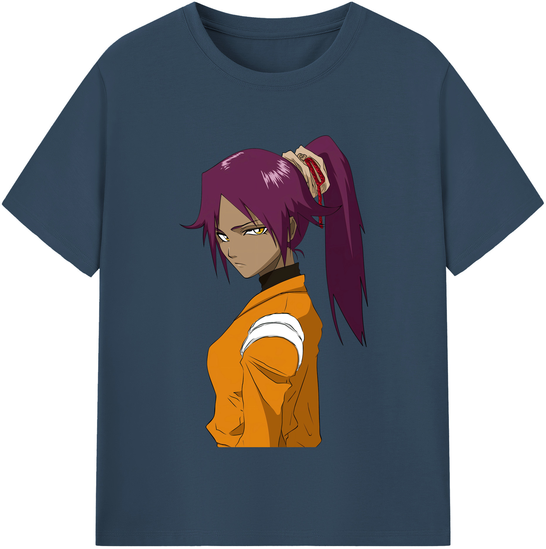（画像用） ブリーチ 四楓院 夜一（しほういん よるいち） BLEACH Shihouin Yoruichi 綿100％半袖Tシャツ（フロントプリント）