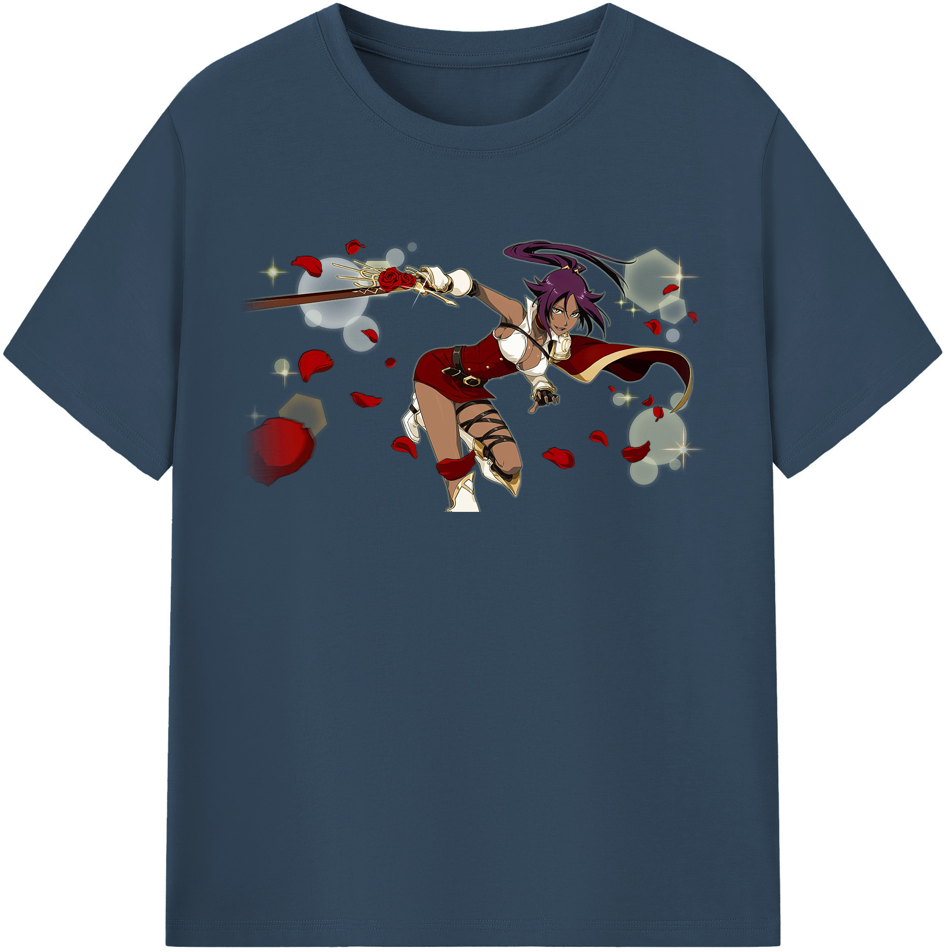 （画像用） ブリーチ 四楓院 夜一（しほういん よるいち） BLEACH Shihouin Yoruichi 綿100％半袖Tシャツ（フロントプリント）