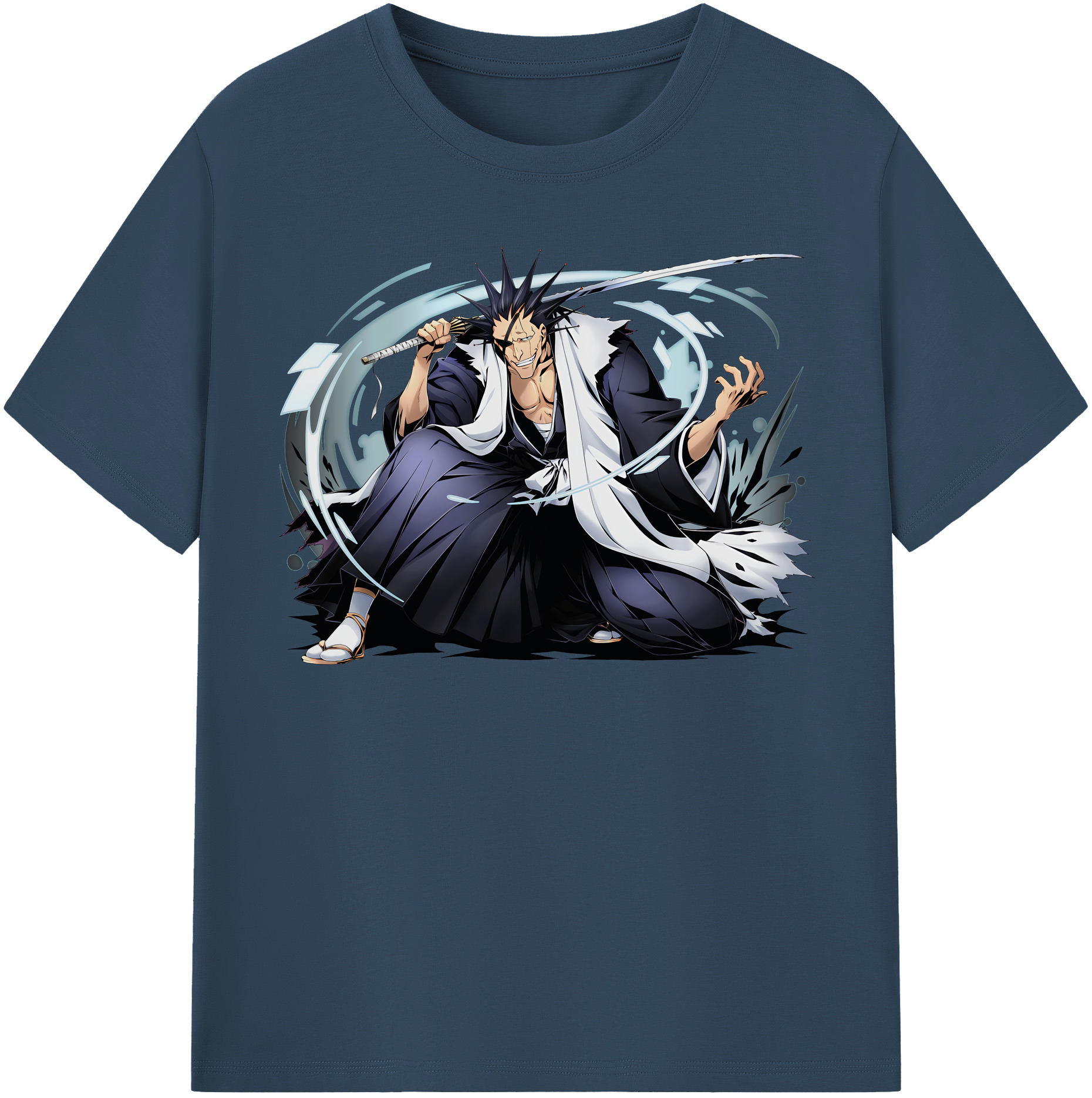 （画像用） ブリーチ ざらき けんぱち BLEACH Zaraki Kenpachi 綿100％半袖Tシャツ（フロントプリント）