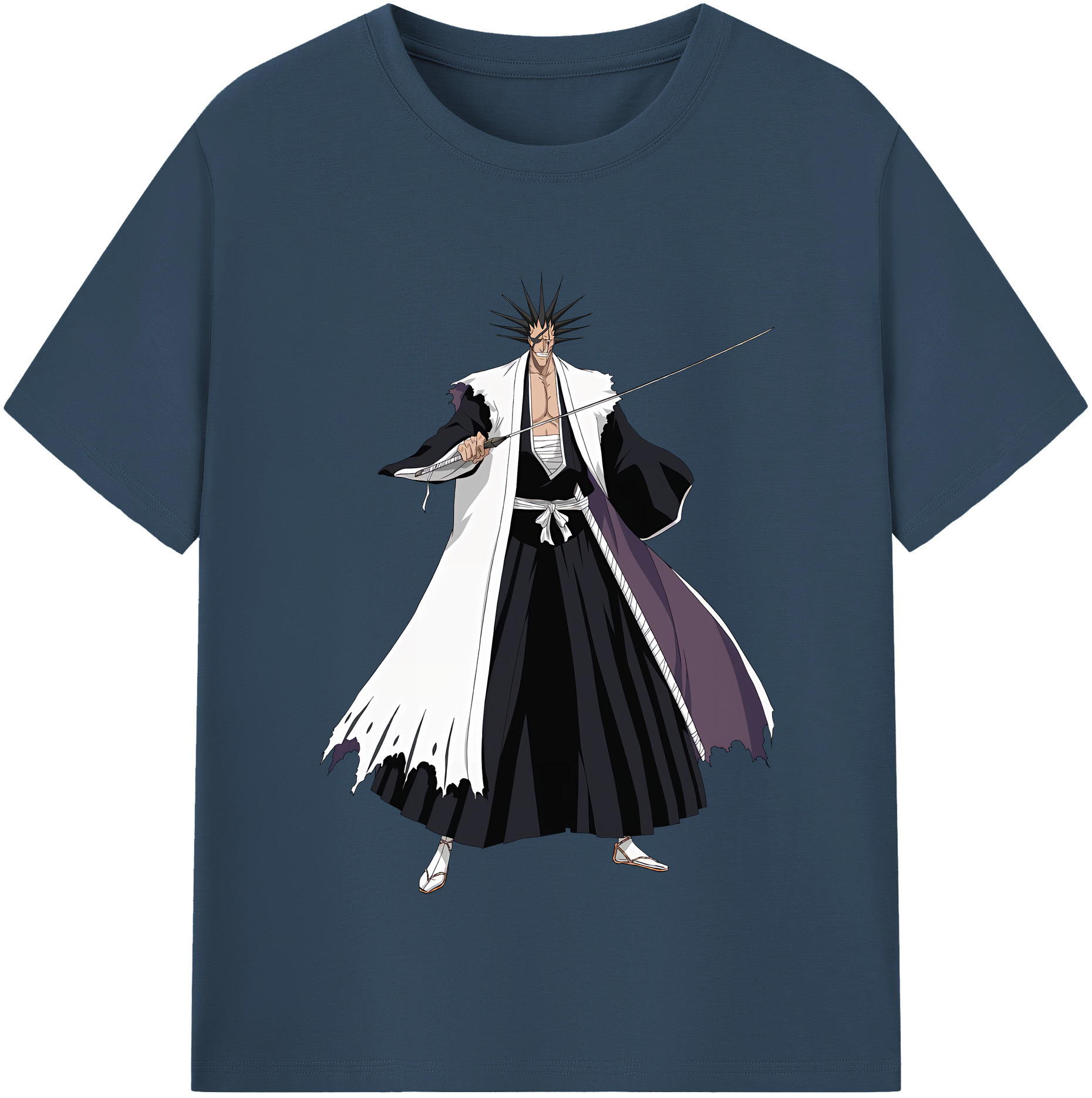 （画像用） ブリーチ ざらき けんぱち BLEACH Zaraki Kenpachi 綿100％半袖Tシャツ（フロントプリント）