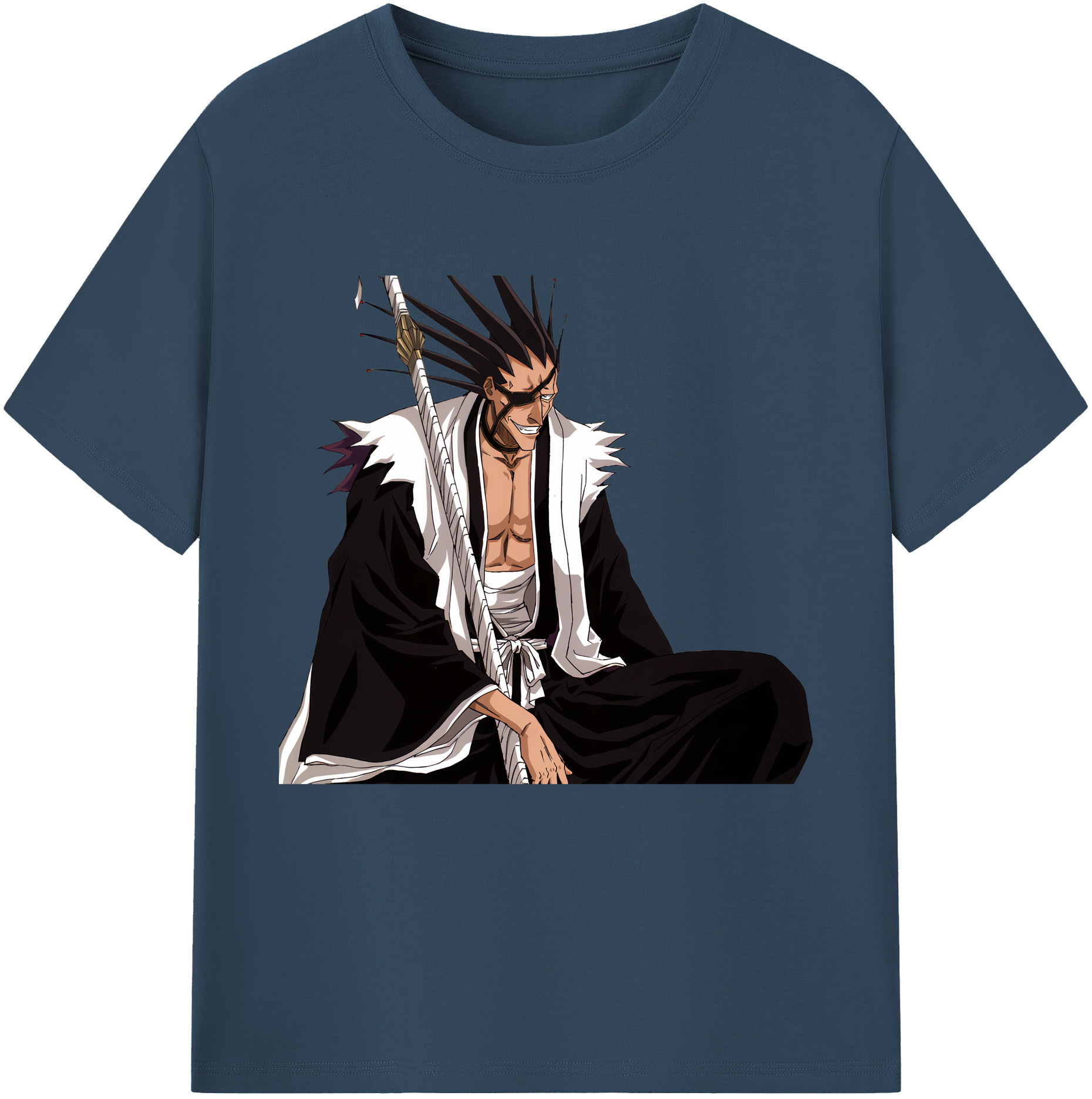 （画像用） ブリーチ ざらき けんぱち BLEACH Zaraki Kenpachi 綿100％半袖Tシャツ（フロントプリント）