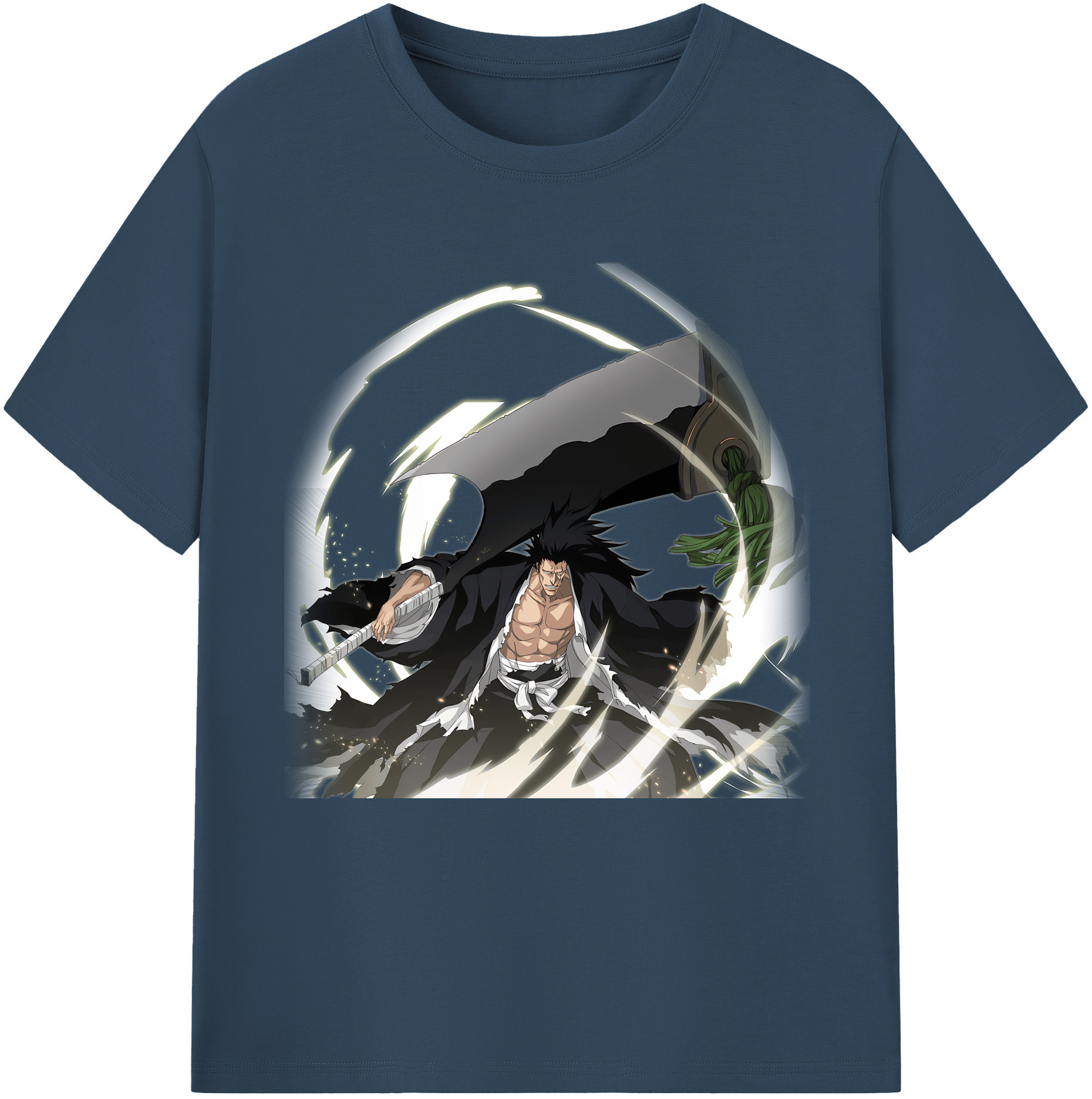 （画像用） ブリーチ ざらき けんぱち BLEACH Zaraki Kenpachi 綿100％半袖Tシャツ（フロントプリント）