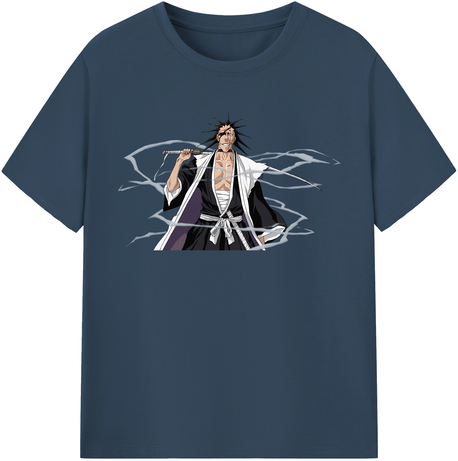 （画像用） ブリーチ ざらき けんぱち BLEACH Zaraki Kenpachi 綿100％半袖Tシャツ（フロントプリント）