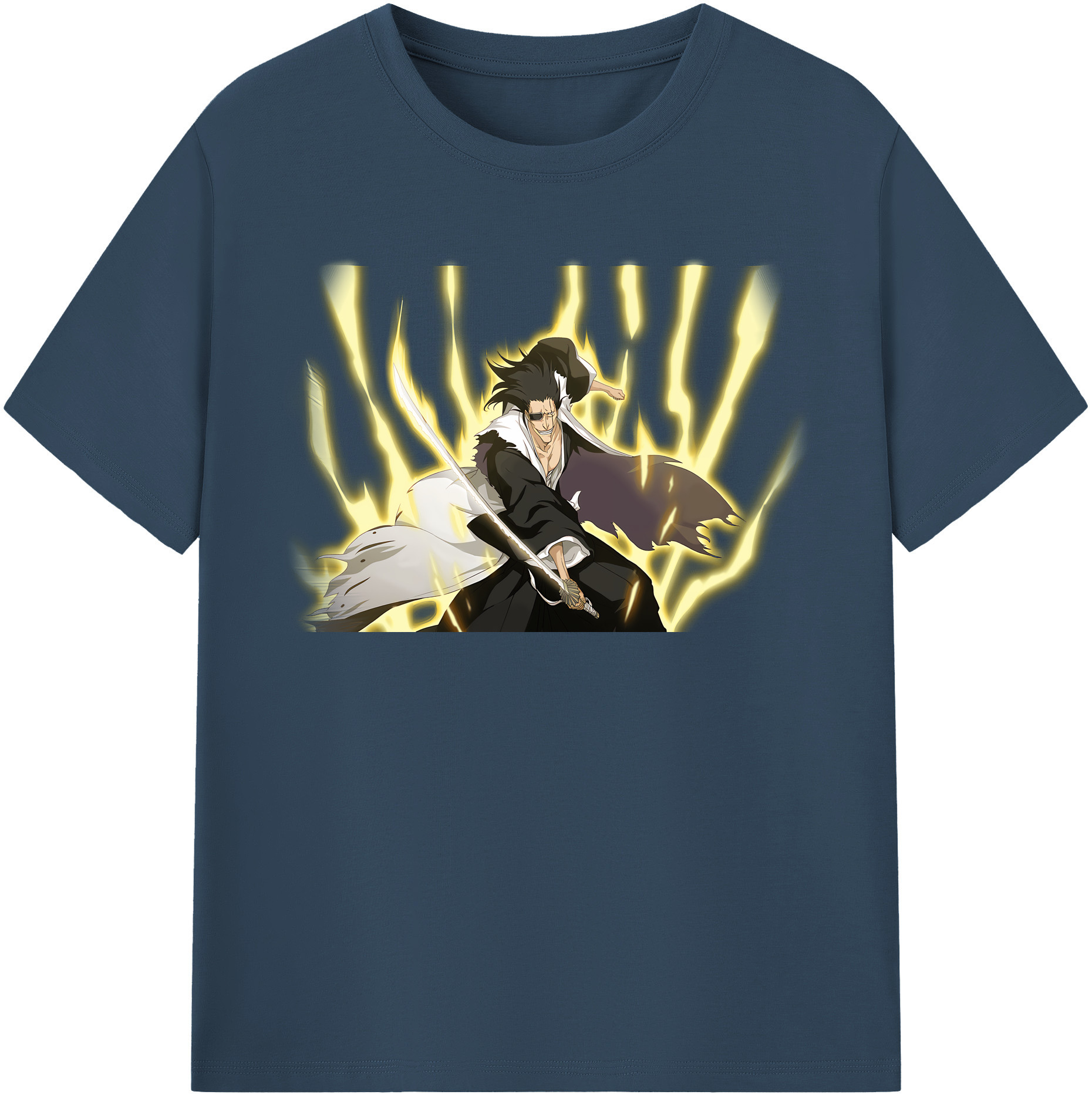 （画像用） ブリーチ ざらき けんぱち BLEACH Zaraki Kenpachi 綿100％半袖Tシャツ（フロントプリント）