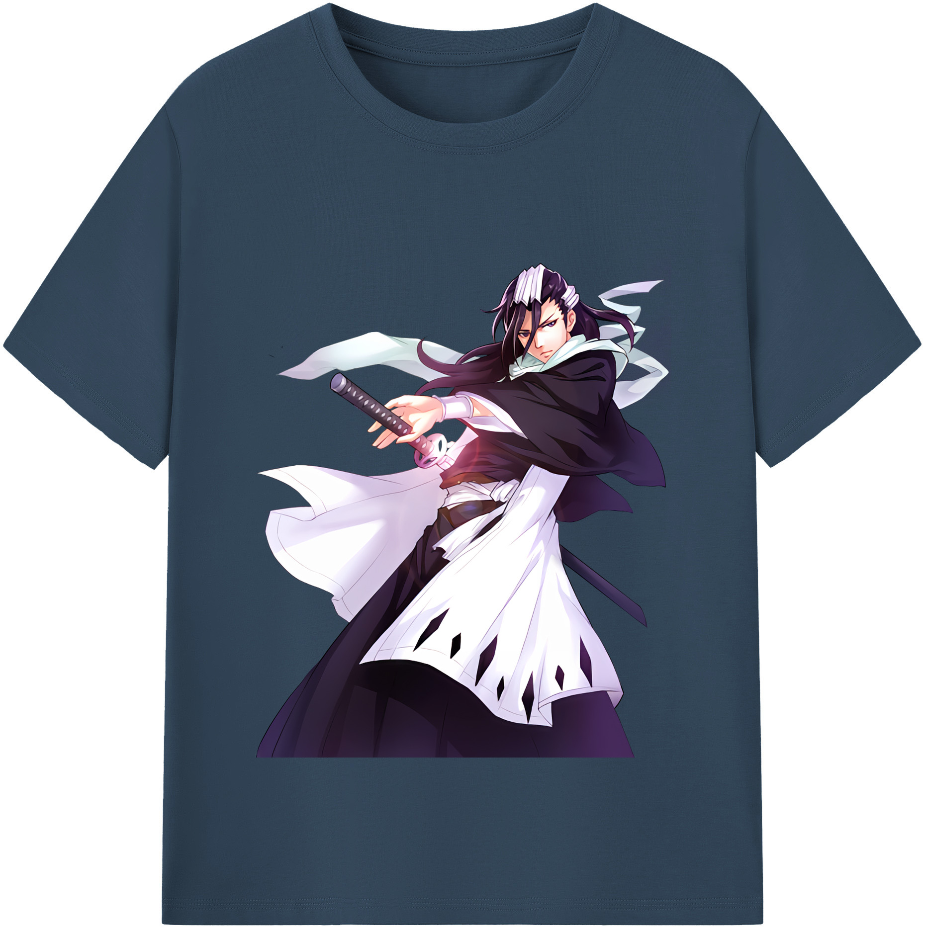 （画像用） ブリーチ くちき びゃくや BLEACH Kuchiki Byakuya 綿100％半袖Tシャツ（フロントプリント）
