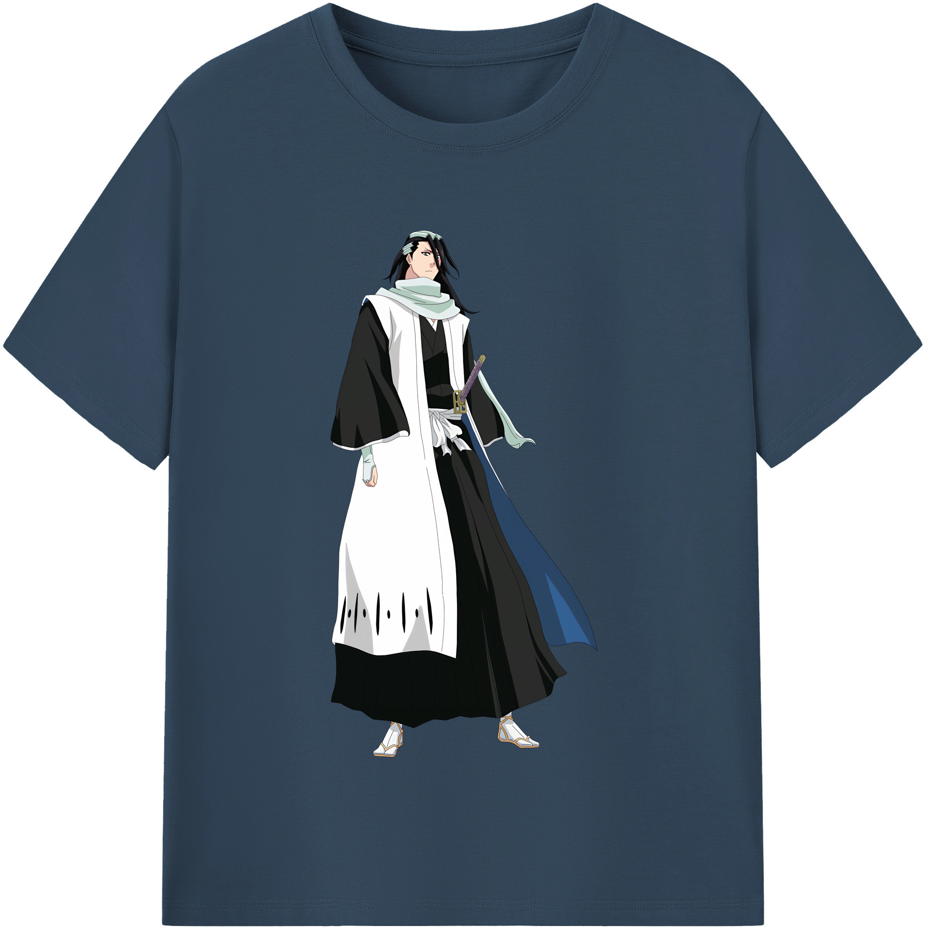 （画像用） ブリーチ くちき びゃくや BLEACH Kuchiki Byakuya 綿100％半袖Tシャツ（フロントプリント）