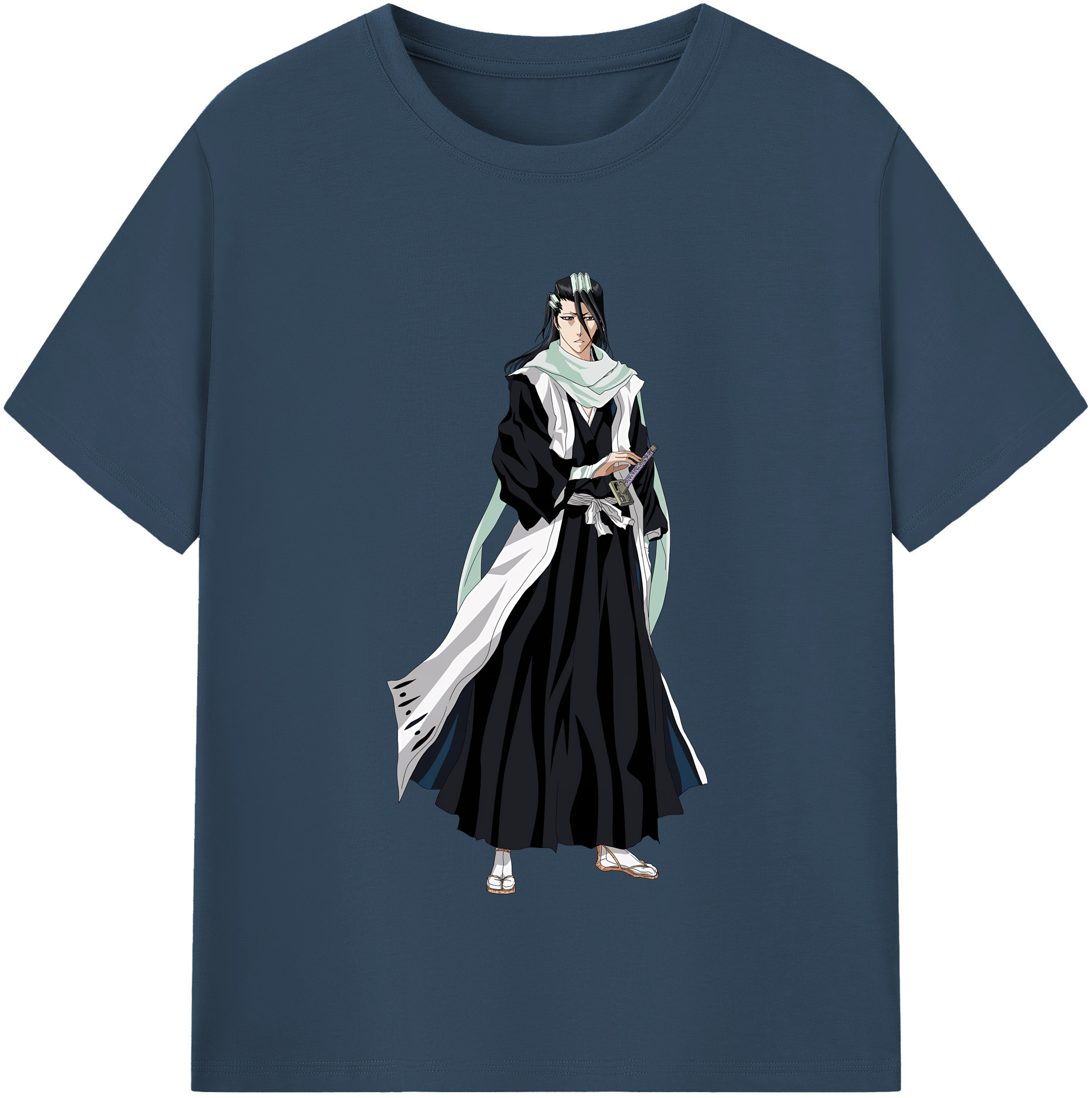 （画像用） ブリーチ くちき びゃくや BLEACH Kuchiki Byakuya 綿100％半袖Tシャツ（フロントプリント）