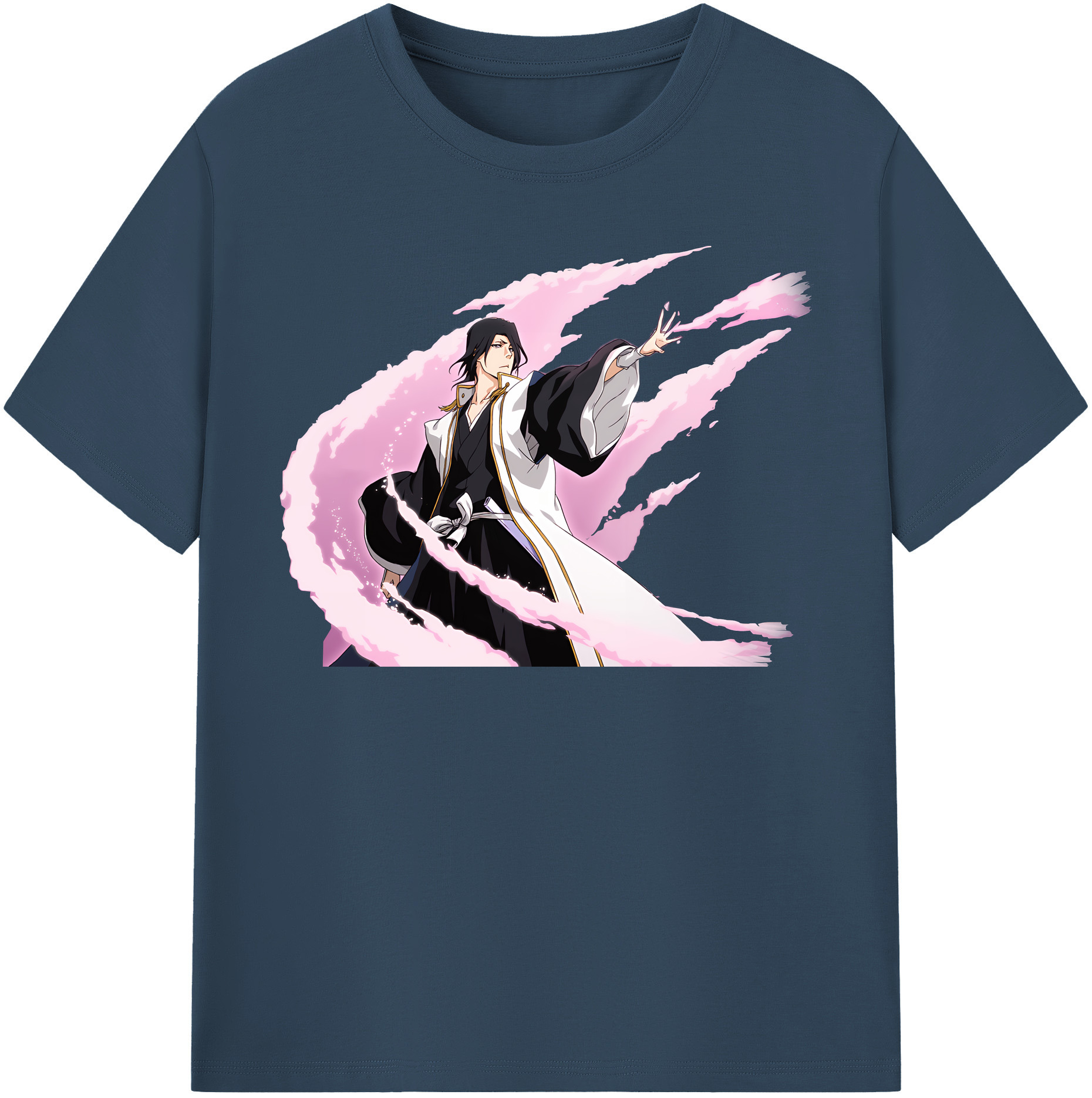 （画像用） ブリーチ くちき びゃくや BLEACH Kuchiki Byakuya 綿100％半袖Tシャツ（フロントプリント）