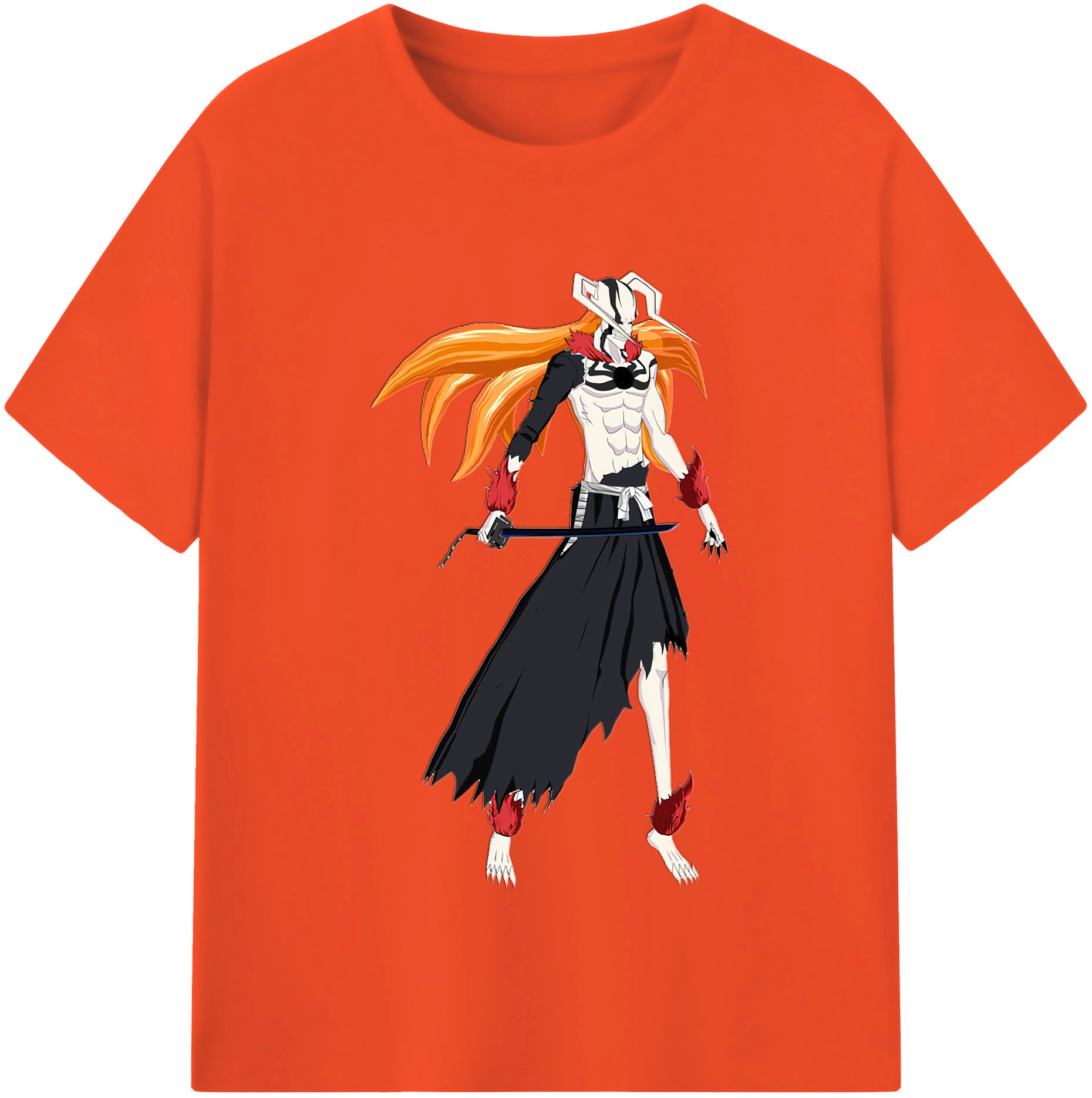 （画像用） ブリーチ 黒崎一護（くろさき いちご）BLEACH Kurosaki Ichigo 綿100％半袖Tシャツ（フロントプリント）