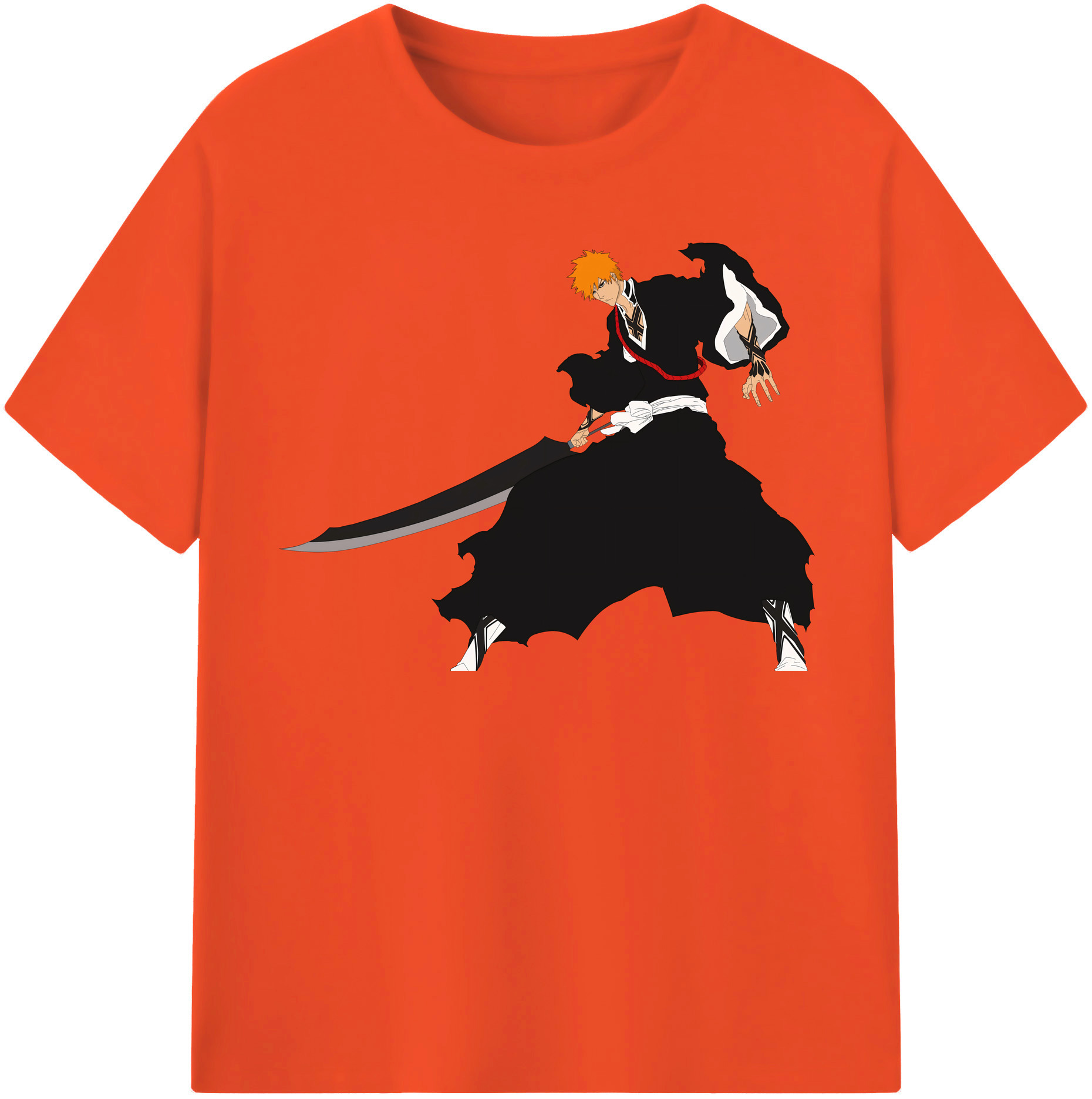 （画像用） ブリーチ 黒崎一護（くろさき いちご）BLEACH Kurosaki Ichigo 綿100％半袖Tシャツ（フロントプリント）