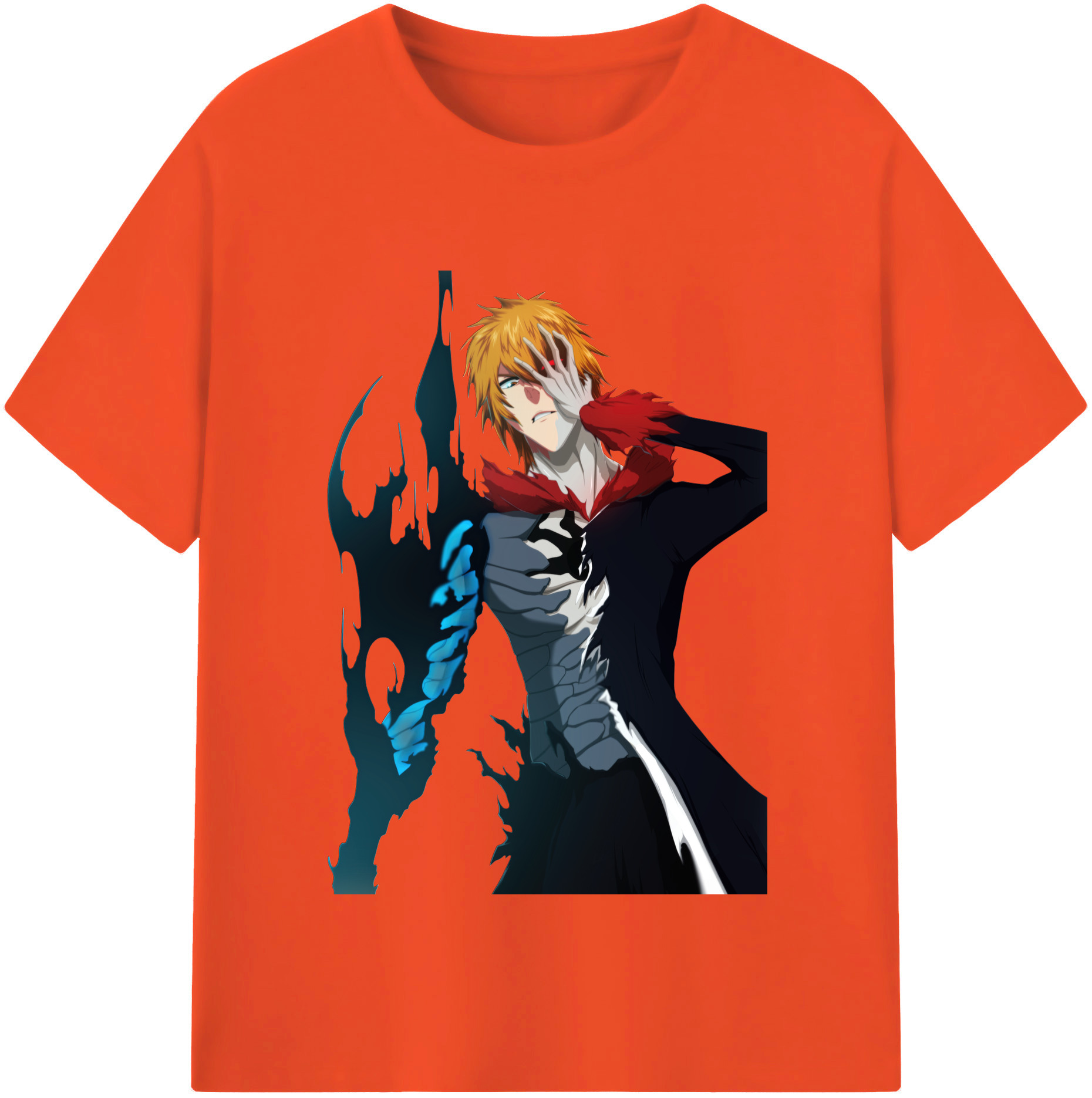 （画像用） ブリーチ 黒崎一護（くろさき いちご）BLEACH Kurosaki Ichigo 綿100％半袖Tシャツ（フロントプリント）