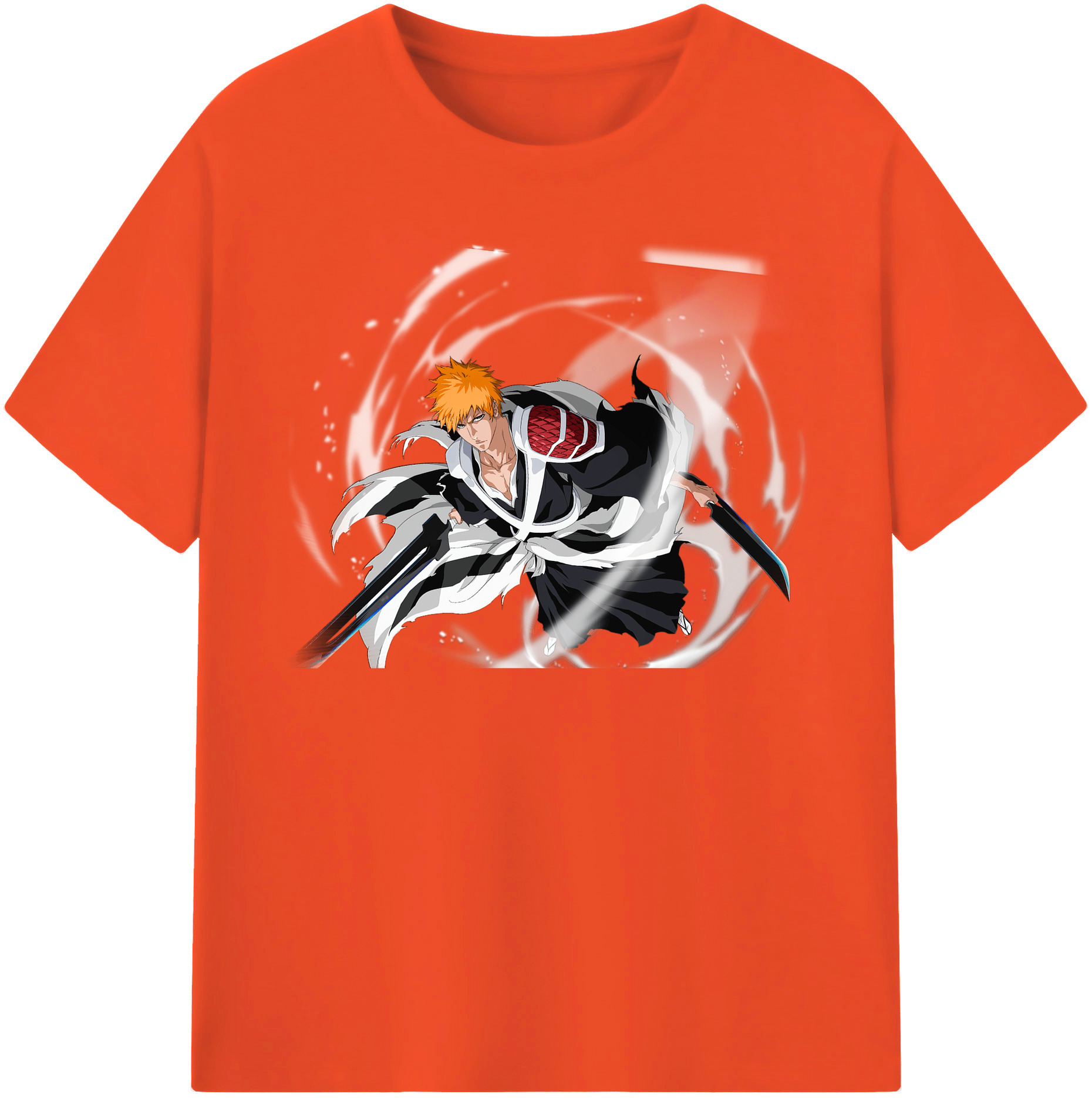 （画像用） ブリーチ 黒崎一護（くろさき いちご）BLEACH Kurosaki Ichigo 綿100％半袖Tシャツ（フロントプリント）