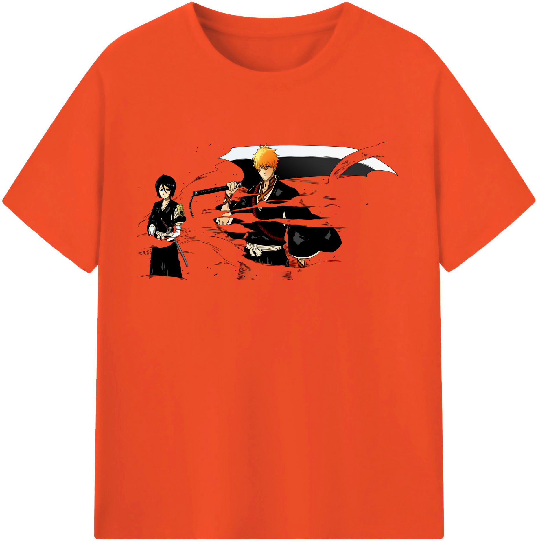 （画像用） ブリーチ 黒崎一護（くろさき いちご）BLEACH Kurosaki Ichigo 綿100％半袖Tシャツ（フロントプリント）