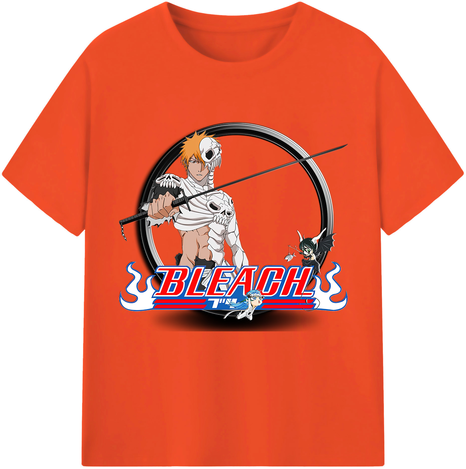 （画像用） ブリーチ 黒崎一護（くろさき いちご）BLEACH Kurosaki Ichigo 綿100％半袖Tシャツ（フロントプリント）