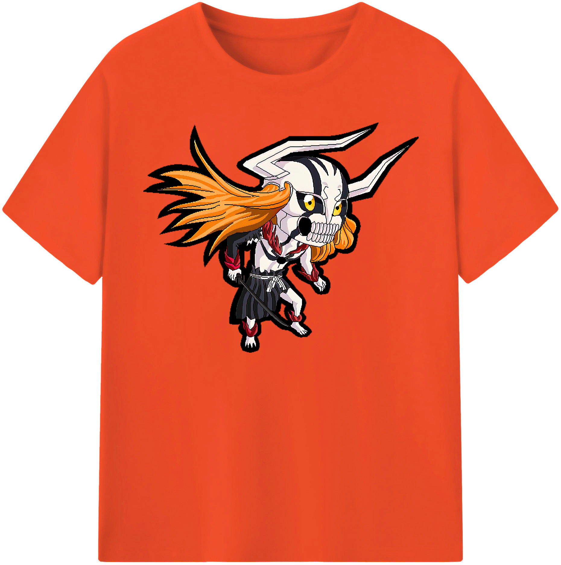 （画像用） ブリーチ 黒崎一護（くろさき いちご）BLEACH Kurosaki Ichigo 綿100％半袖Tシャツ（フロントプリント）
