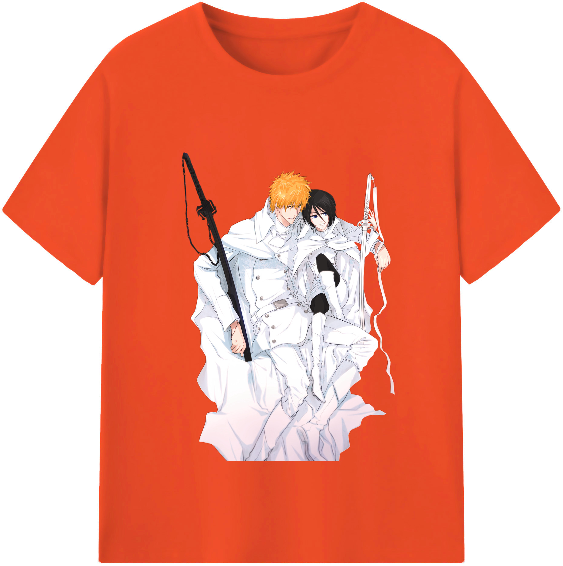 （画像用） ブリーチ 黒崎一護（くろさき いちご）BLEACH Kurosaki Ichigo 綿100％半袖Tシャツ（フロントプリント）