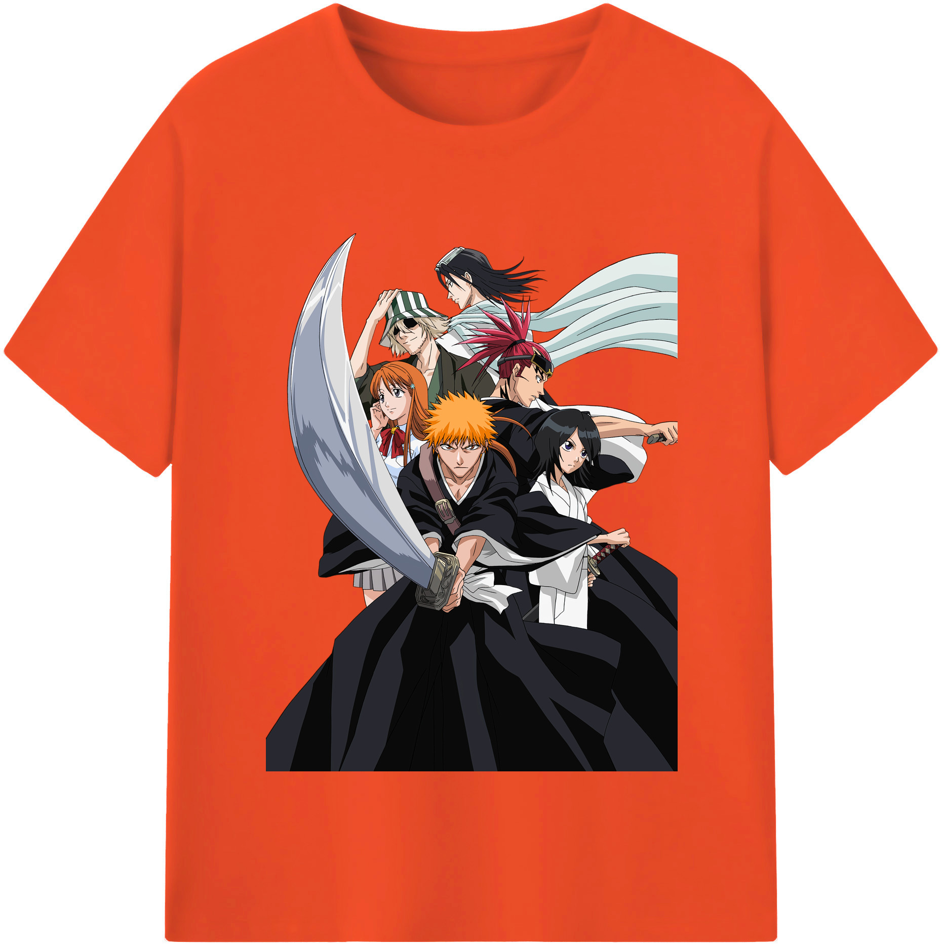 （画像用） ブリーチ 黒崎一護（くろさき いちご）BLEACH Kurosaki Ichigo 綿100％半袖Tシャツ（フロントプリント）
