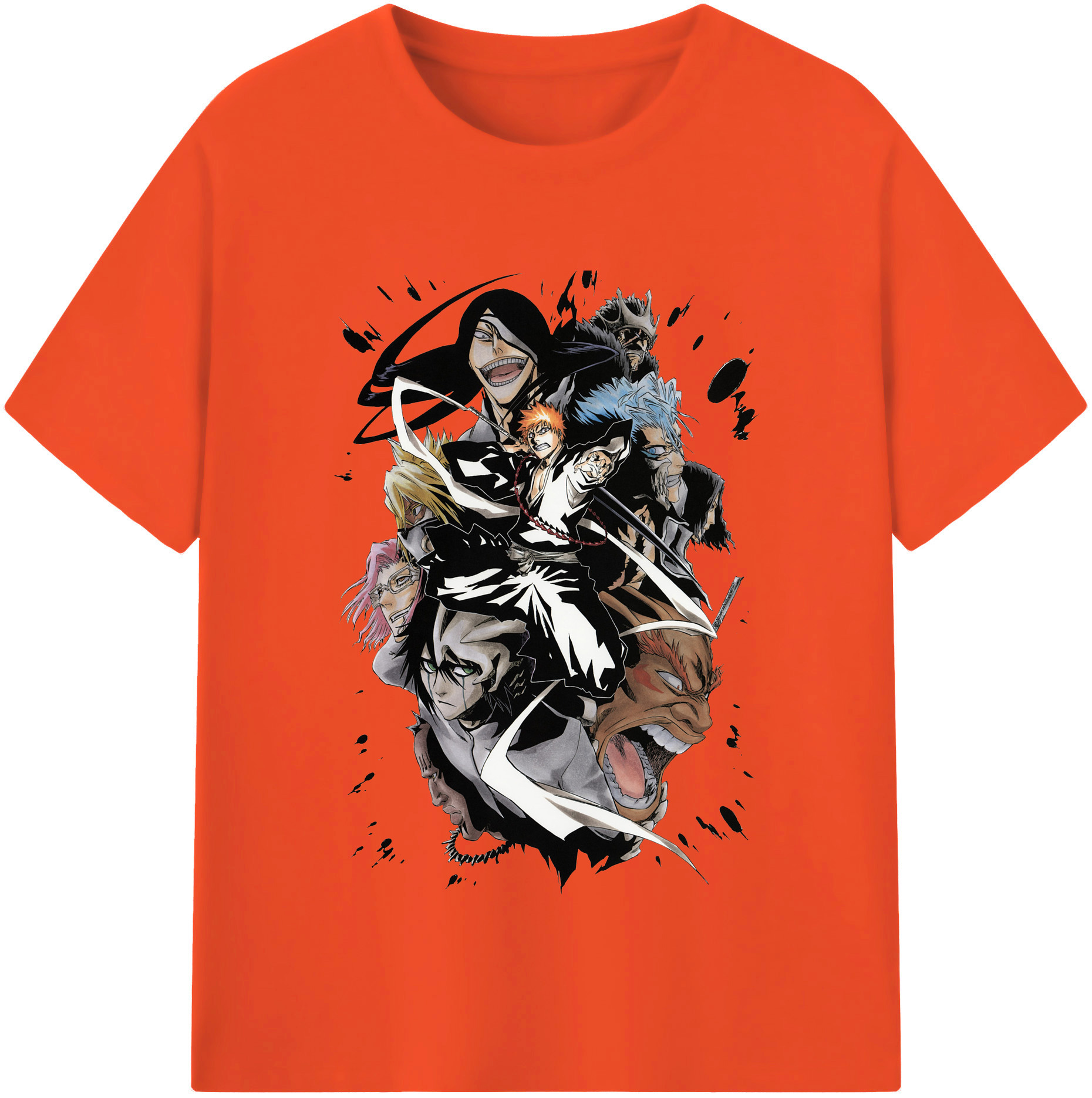 （画像用） ブリーチ 黒崎一護（くろさき いちご）BLEACH Kurosaki Ichigo 綿100％半袖Tシャツ（フロントプリント）