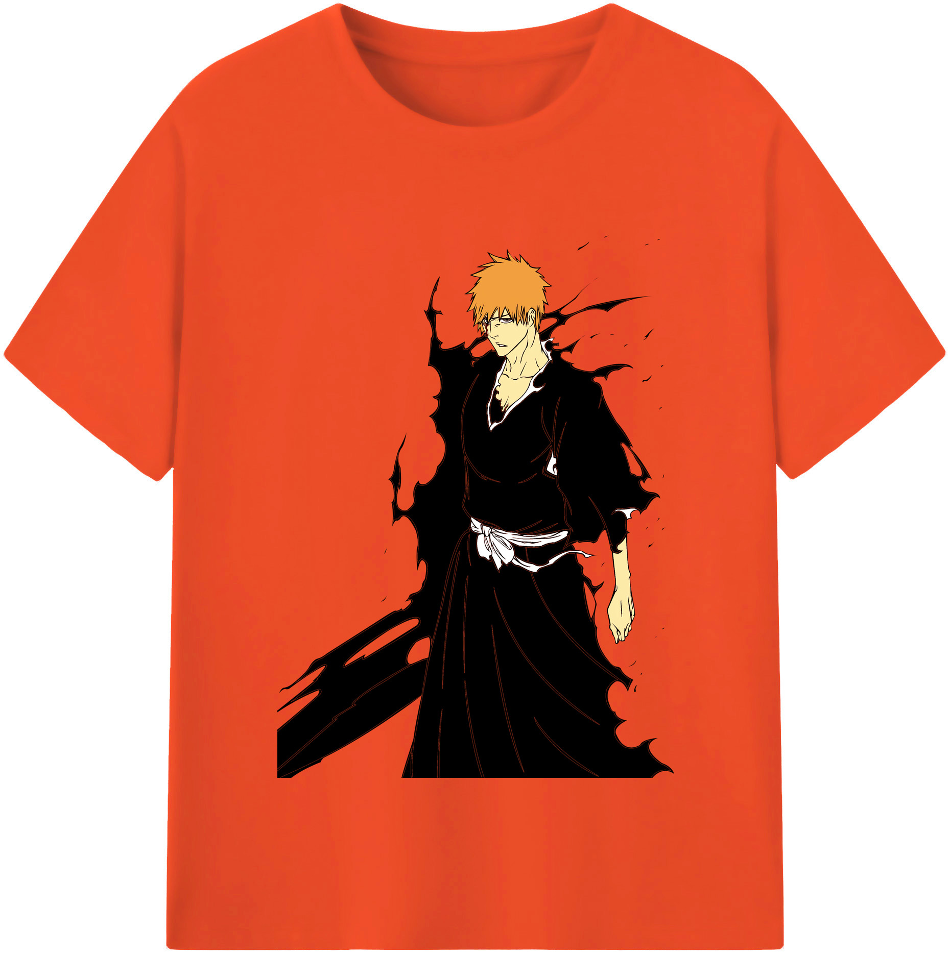 （画像用） ブリーチ 黒崎一護（くろさき いちご）BLEACH Kurosaki Ichigo 綿100％半袖Tシャツ（フロントプリント）