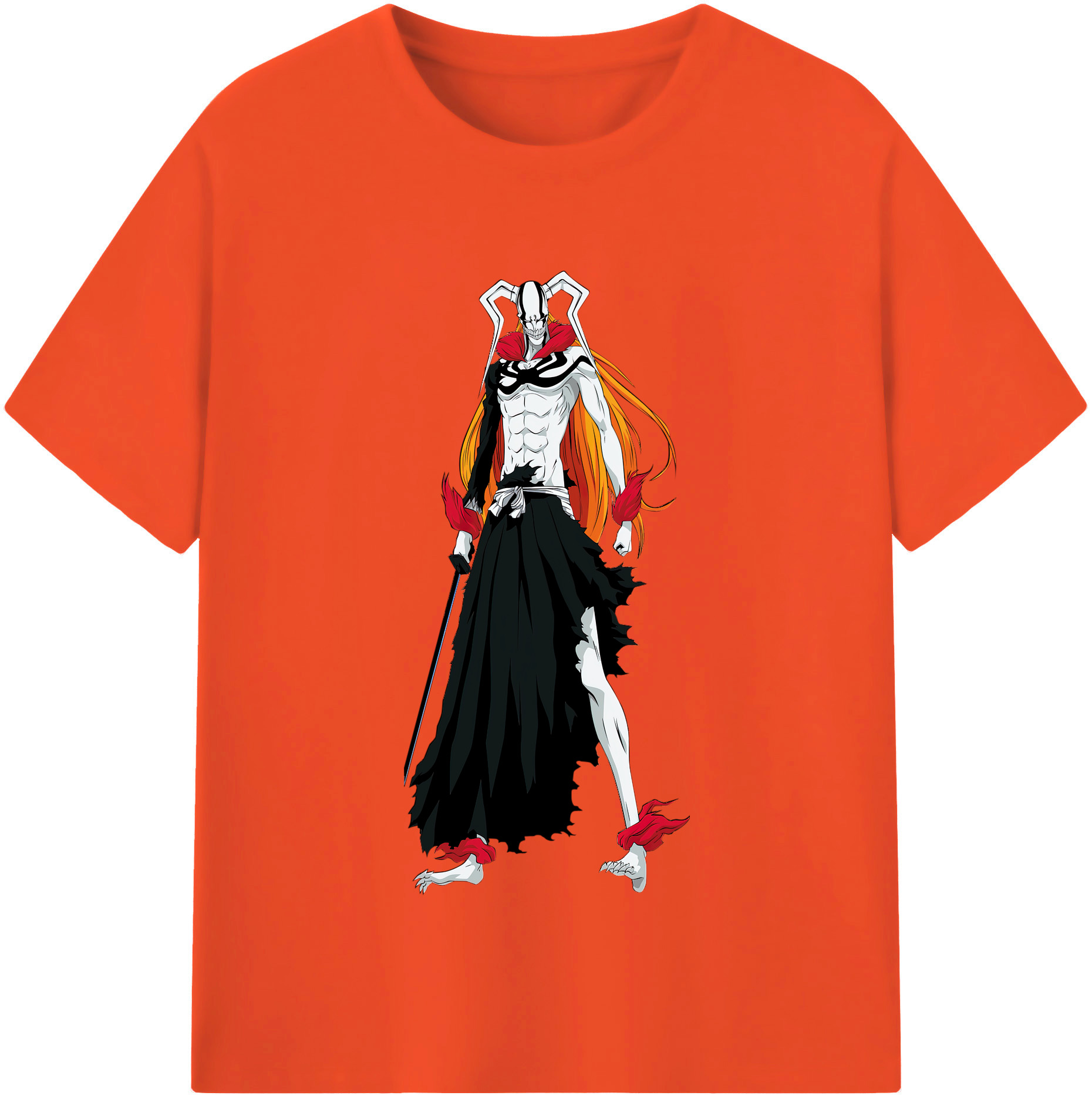 （画像用） ブリーチ 黒崎一護（くろさき いちご）BLEACH Kurosaki Ichigo 綿100％半袖Tシャツ（フロントプリント）
