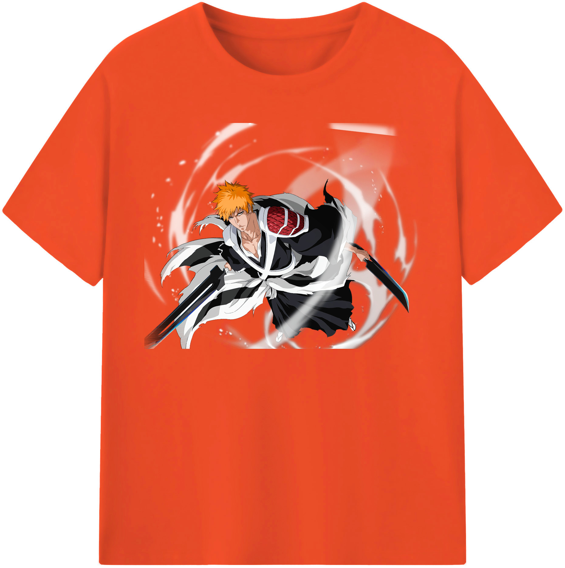 （画像用） ブリーチ 黒崎一護（くろさき いちご）BLEACH Kurosaki Ichigo 綿100％半袖Tシャツ（フロントプリント）