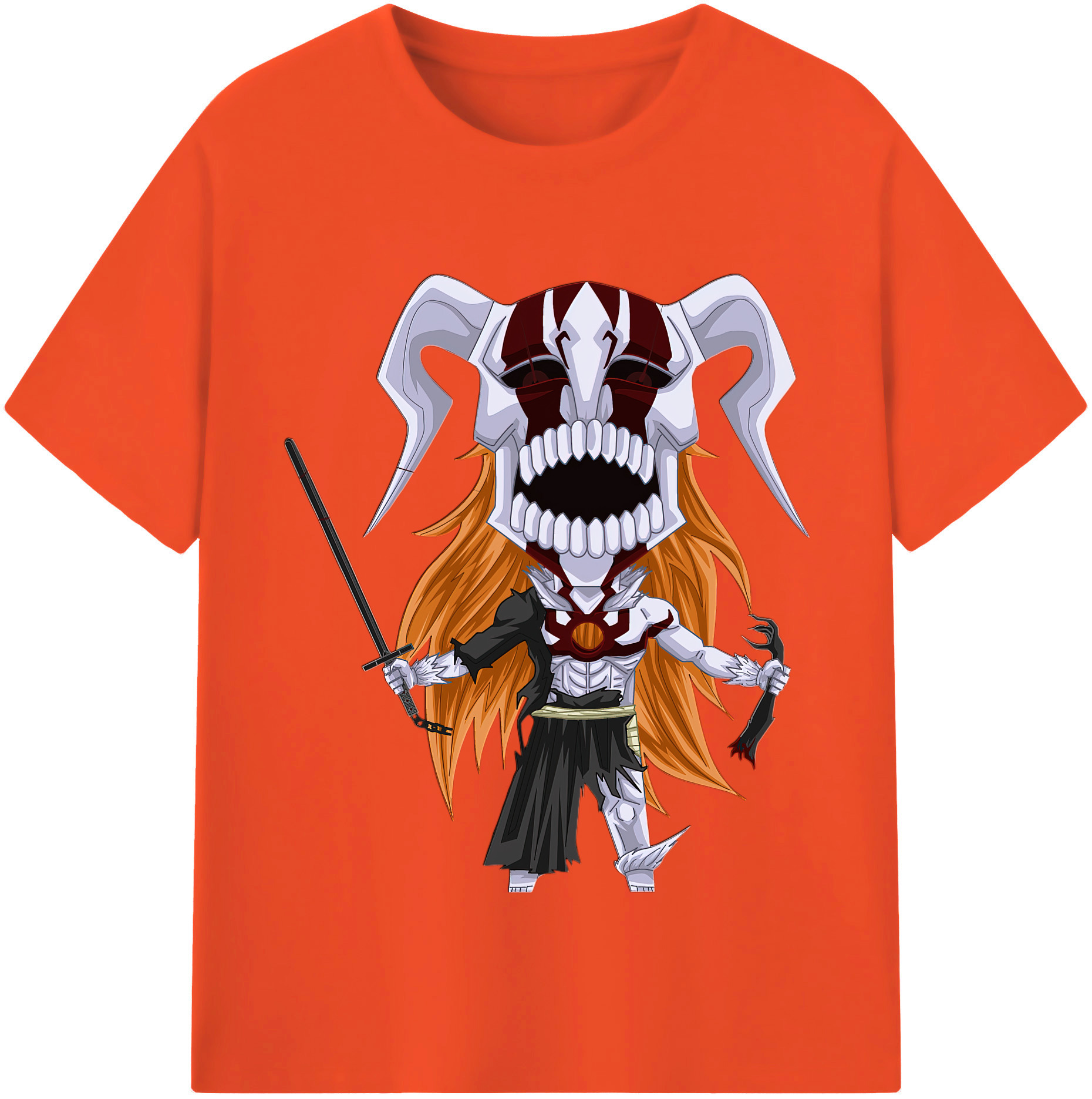 （画像用） ブリーチ 黒崎一護（くろさき いちご）BLEACH Kurosaki Ichigo 綿100％半袖Tシャツ（フロントプリント）