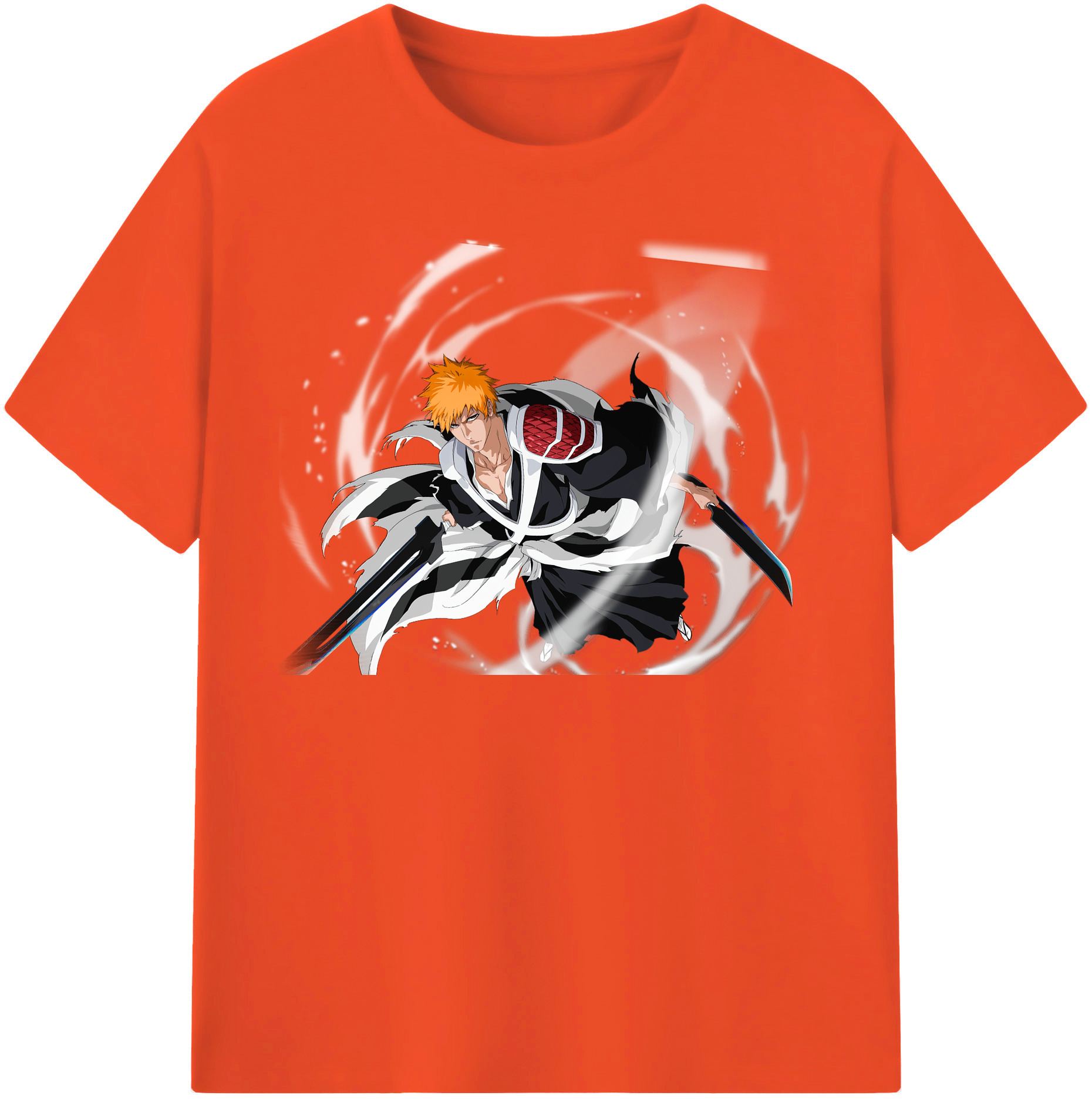 （画像用） ブリーチ 黒崎一護（くろさき いちご）BLEACH Kurosaki Ichigo 綿100％半袖Tシャツ（フロントプリント）