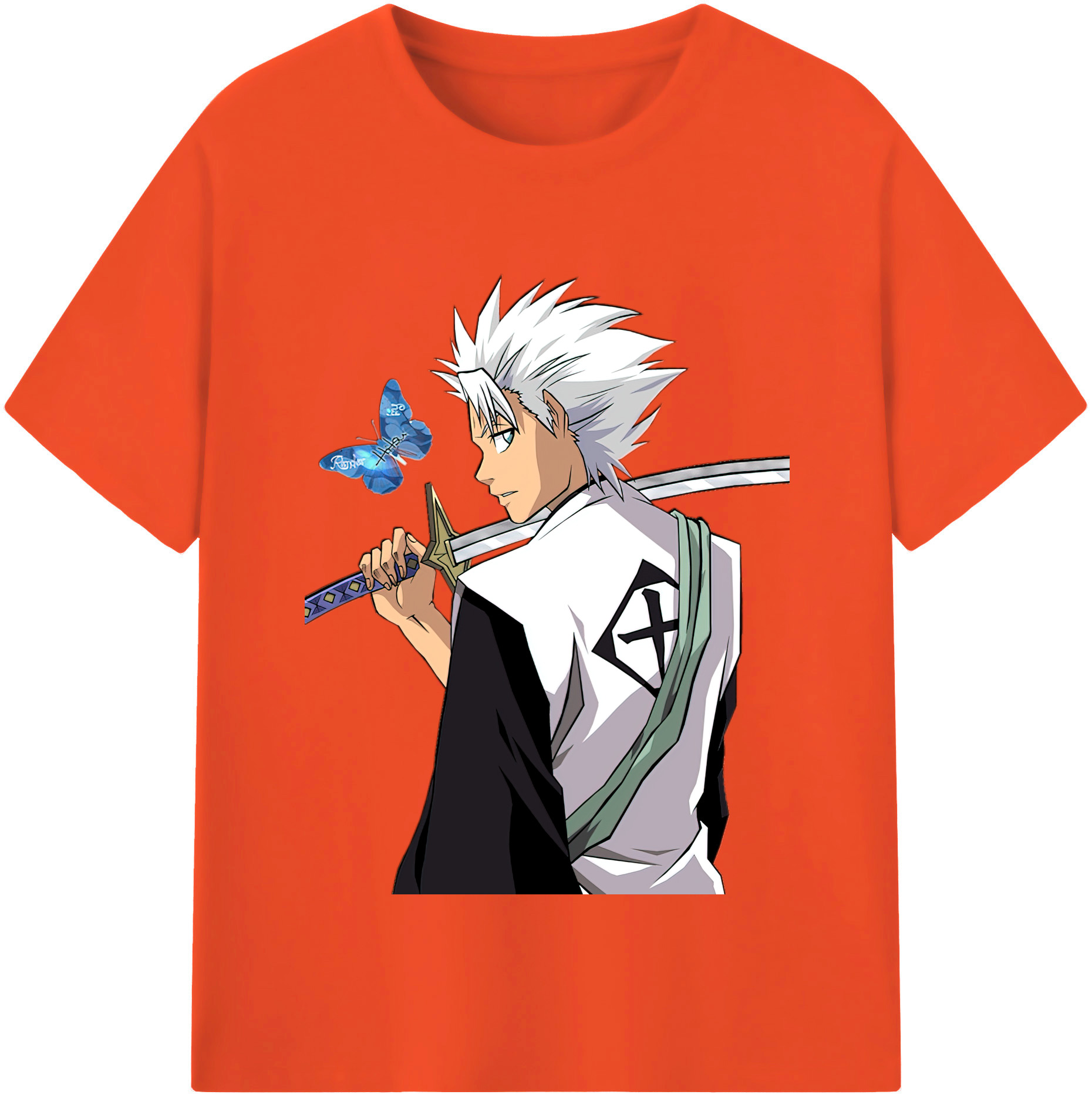 （画像用） ブリーチ 日番谷冬獅郎（ひつがや とうしろう） BLEACH Hitsugaya Toushirou 綿100％半袖Tシャツ（フロントプリント）