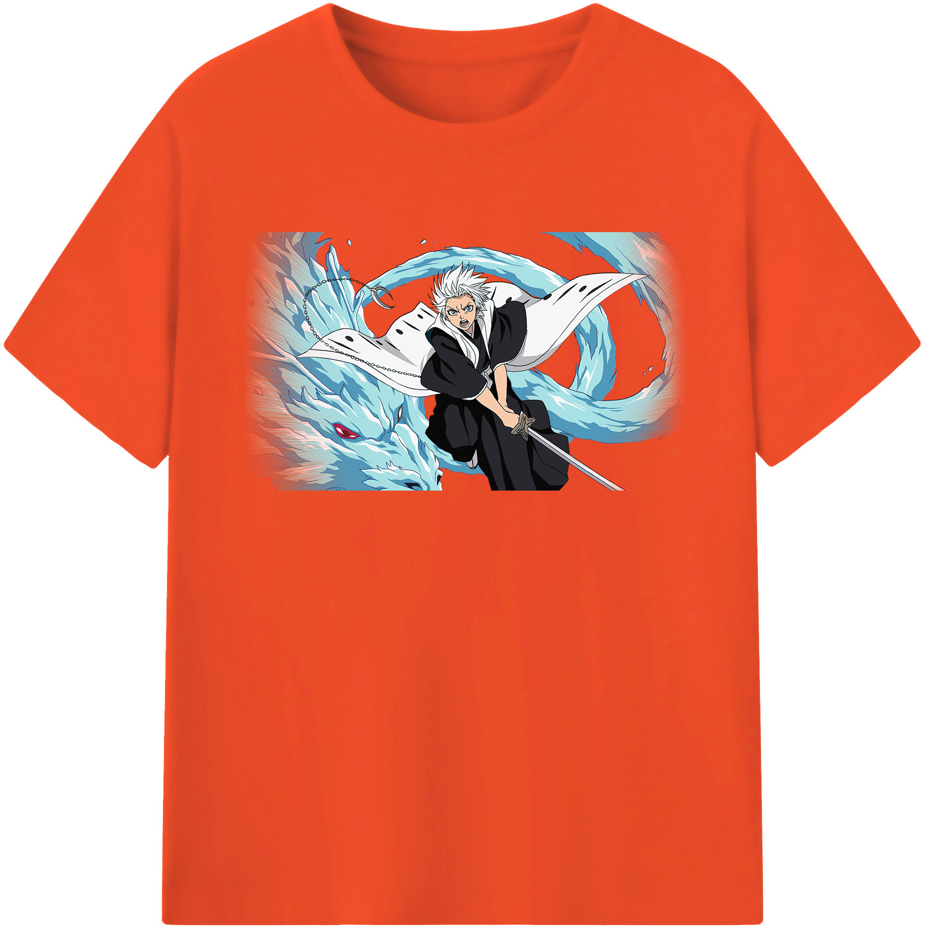 （画像用） ブリーチ 日番谷冬獅郎（ひつがや とうしろう） BLEACH Hitsugaya Toushirou 綿100％半袖Tシャツ（フロントプリント）