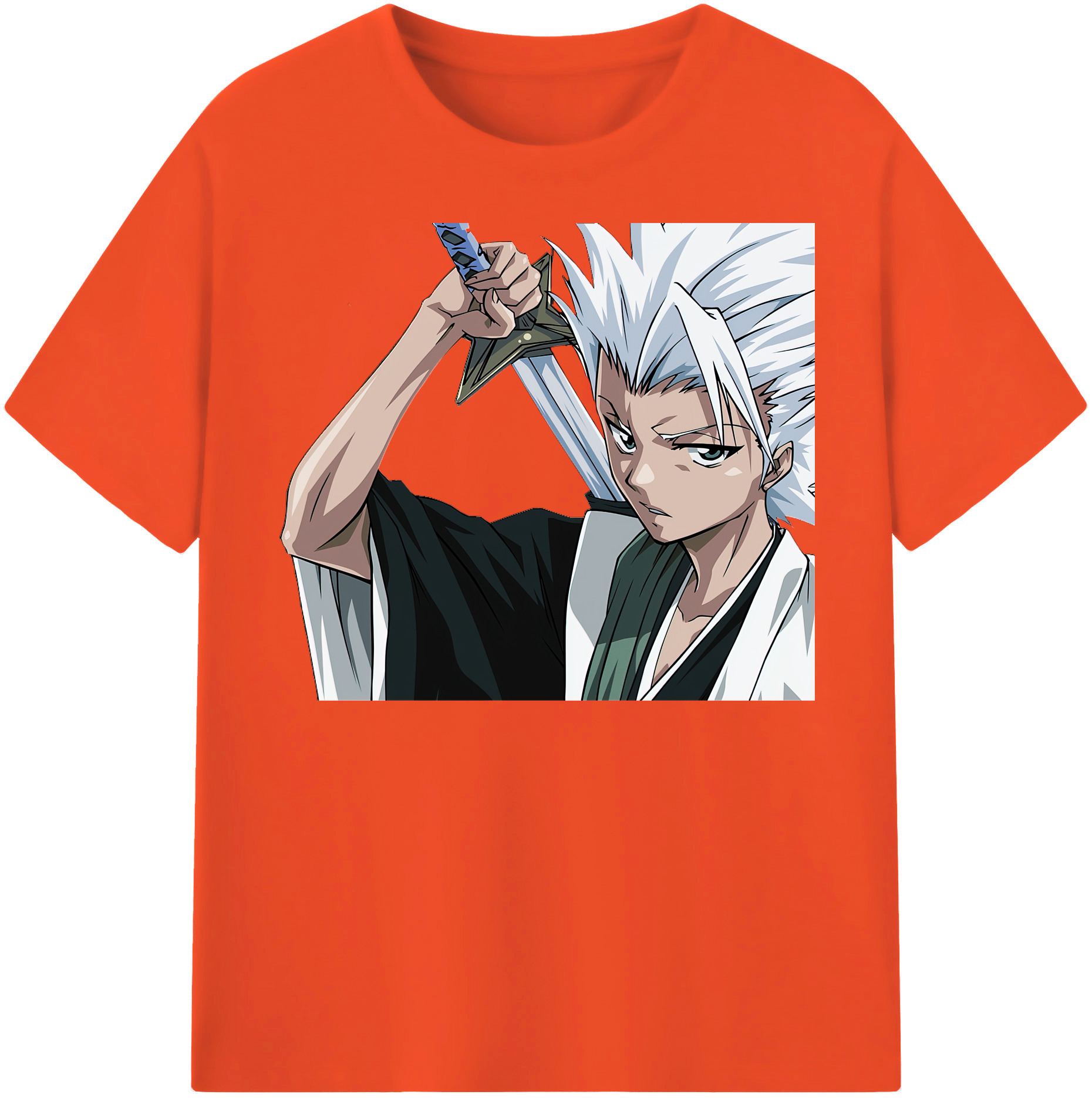 （画像用） ブリーチ 日番谷冬獅郎（ひつがや とうしろう） BLEACH Hitsugaya Toushirou 綿100％半袖Tシャツ（フロントプリント）