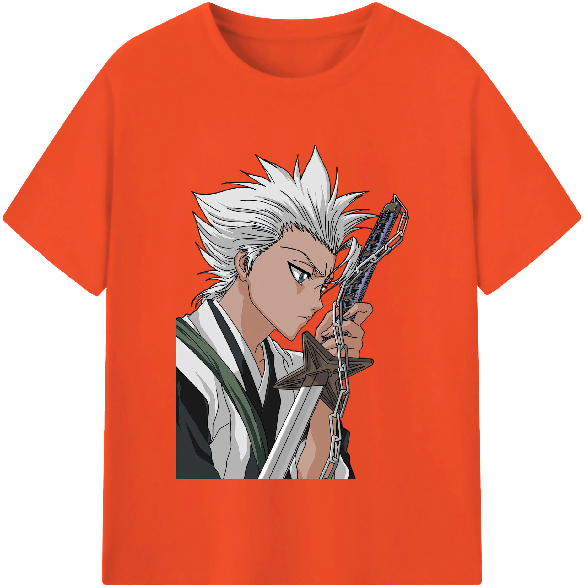 （画像用） ブリーチ 日番谷冬獅郎（ひつがや とうしろう） BLEACH Hitsugaya Toushirou 綿100％半袖Tシャツ（フロントプリント）