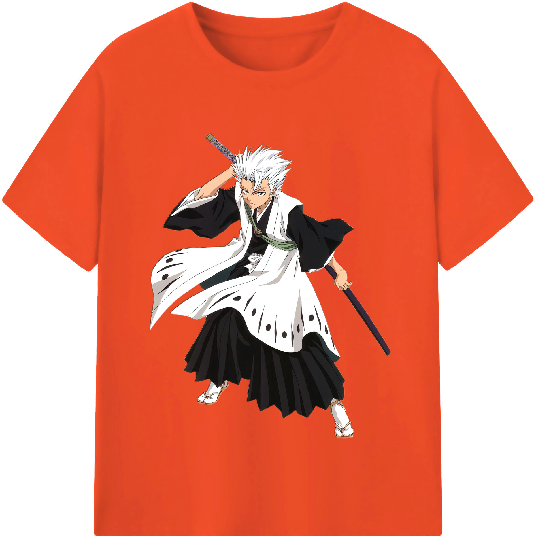 （画像用） ブリーチ 日番谷冬獅郎（ひつがや とうしろう） BLEACH Hitsugaya Toushirou 綿100％半袖Tシャツ（フロントプリント）