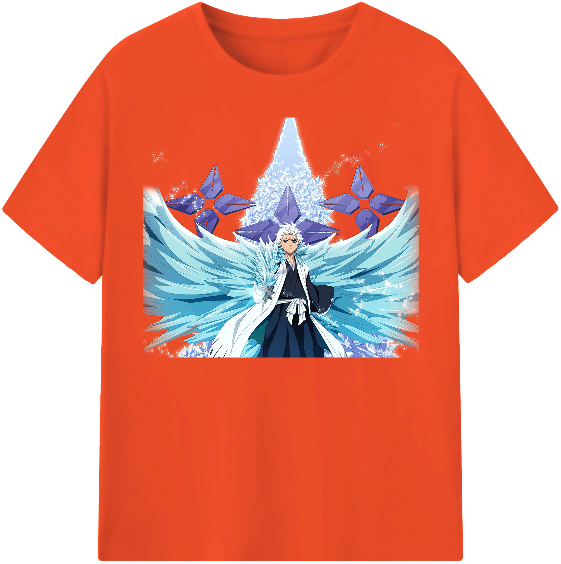 （画像用） ブリーチ 日番谷冬獅郎（ひつがや とうしろう） BLEACH Hitsugaya Toushirou 綿100％半袖Tシャツ（フロントプリント）