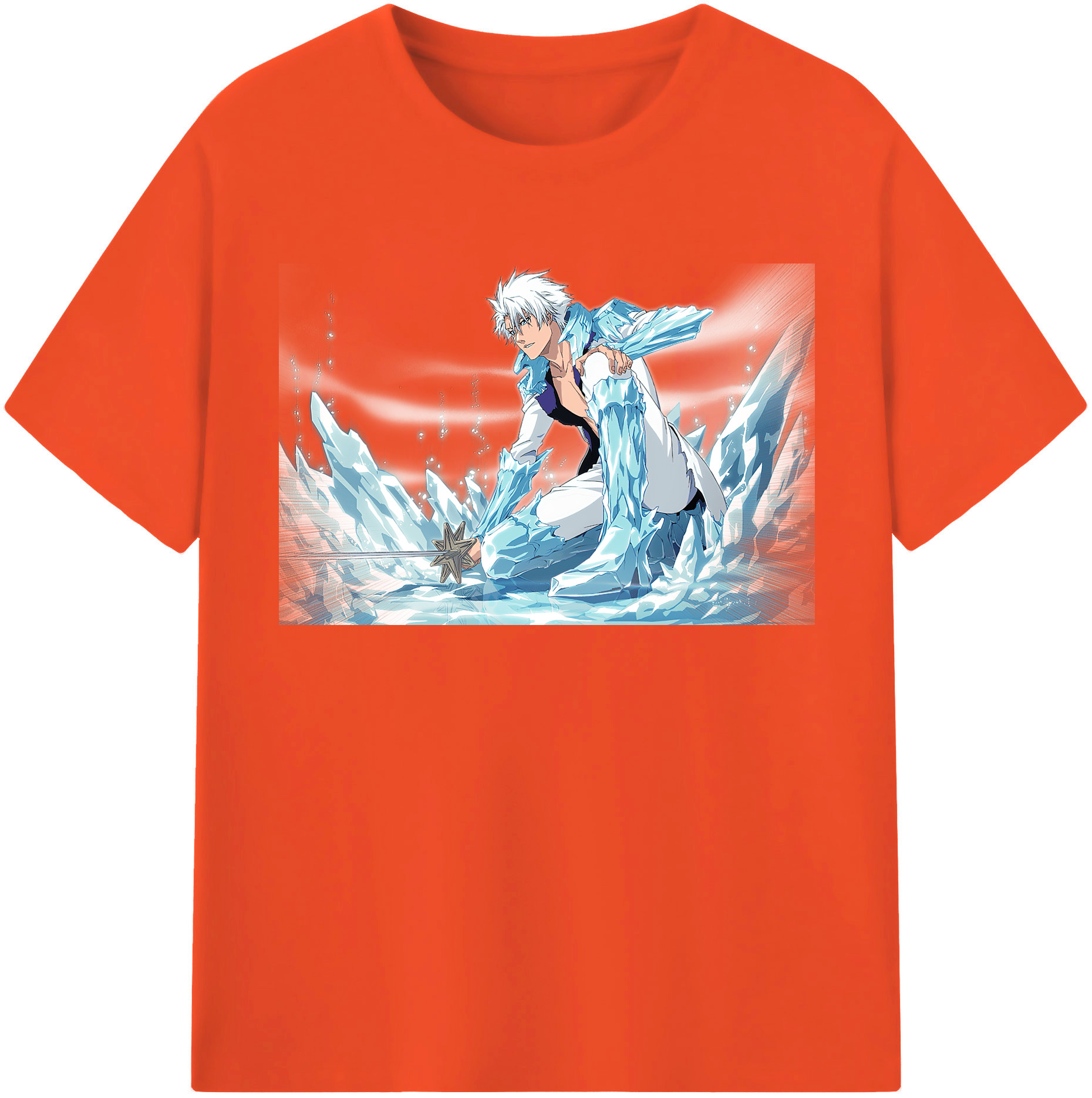 （画像用） ブリーチ 日番谷冬獅郎（ひつがや とうしろう） BLEACH Hitsugaya Toushirou 綿100％半袖Tシャツ（フロントプリント）