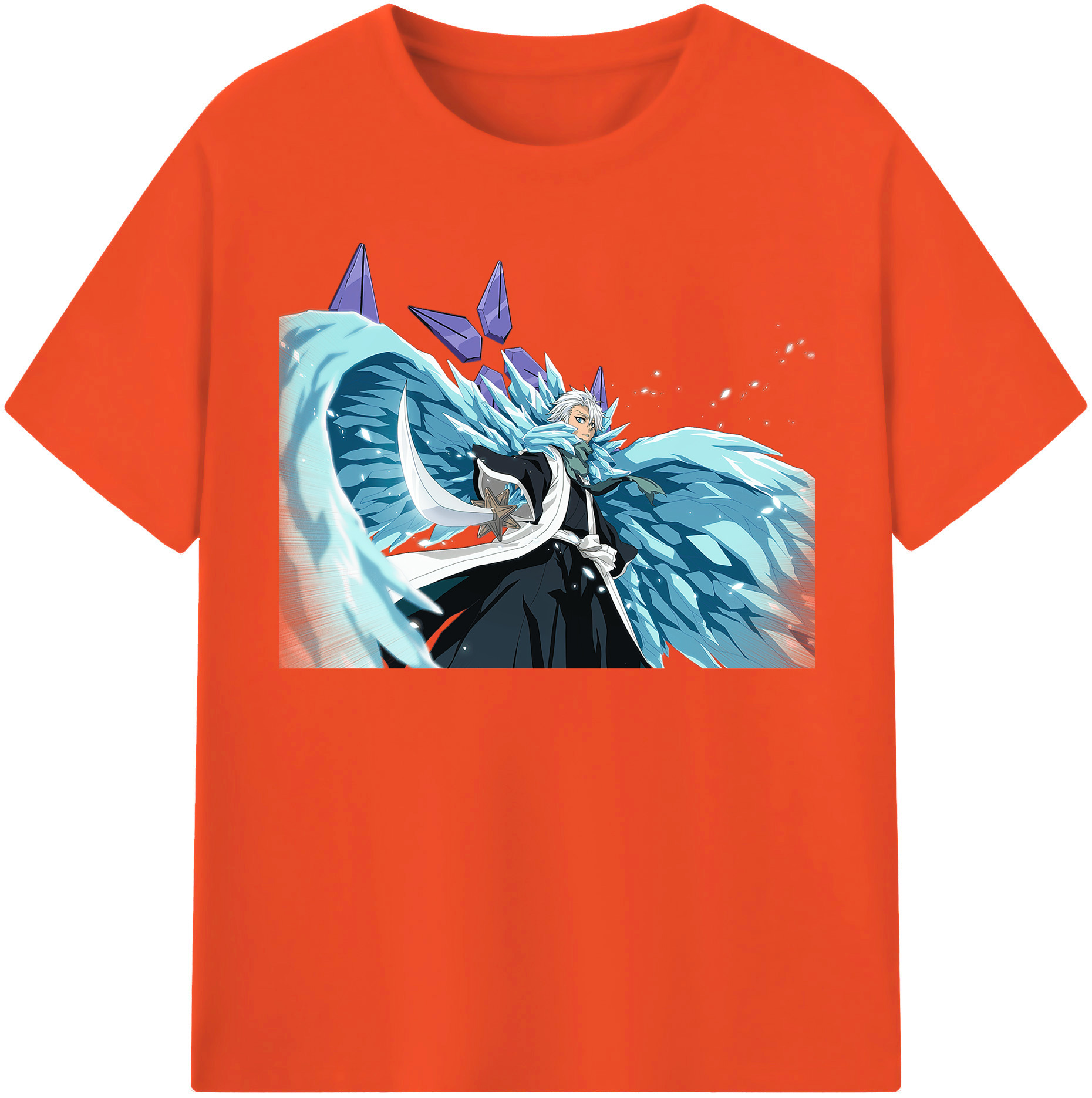 （画像用） ブリーチ 日番谷冬獅郎（ひつがや とうしろう） BLEACH Hitsugaya Toushirou 綿100％半袖Tシャツ（フロントプリント）