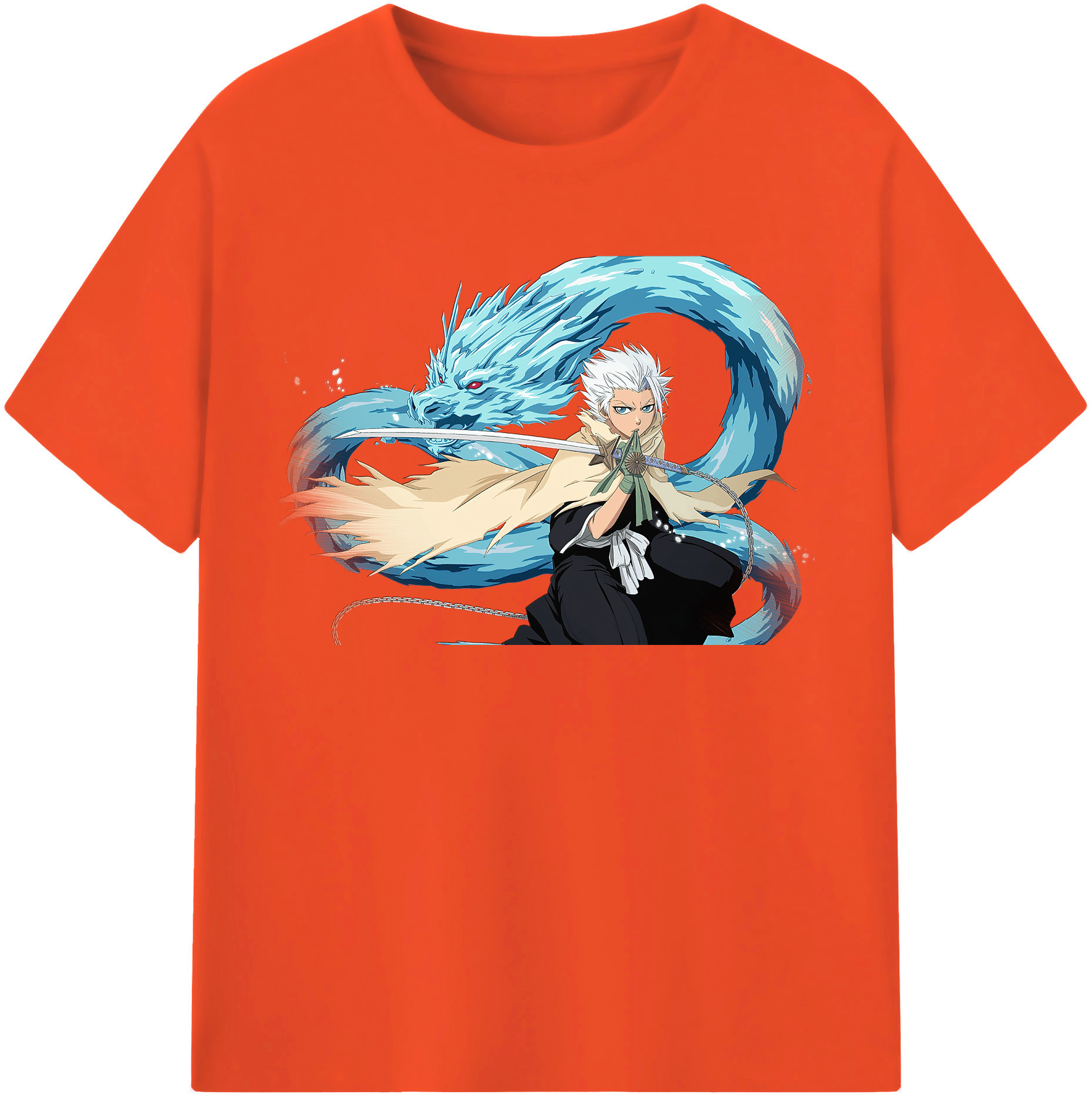 （画像用） ブリーチ 日番谷冬獅郎（ひつがや とうしろう） BLEACH Hitsugaya Toushirou 綿100％半袖Tシャツ（フロントプリント）