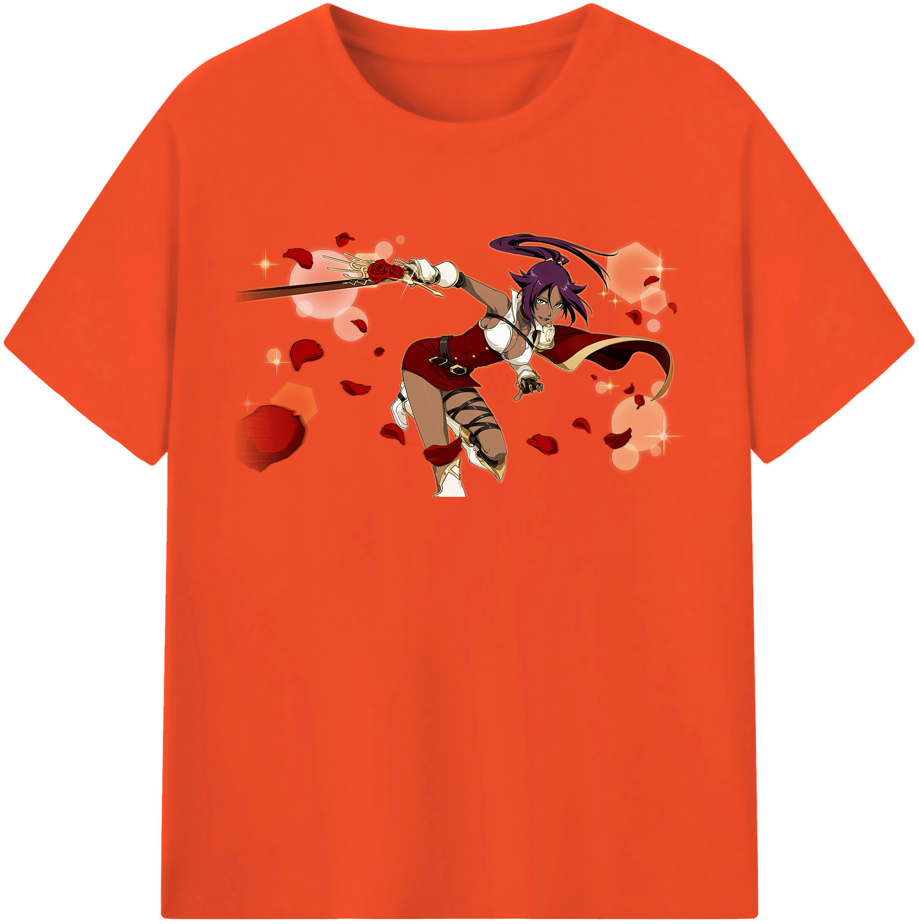 （画像用） ブリーチ 四楓院 夜一（しほういん よるいち） BLEACH Shihouin Yoruichi 綿100％半袖Tシャツ（フロントプリント）