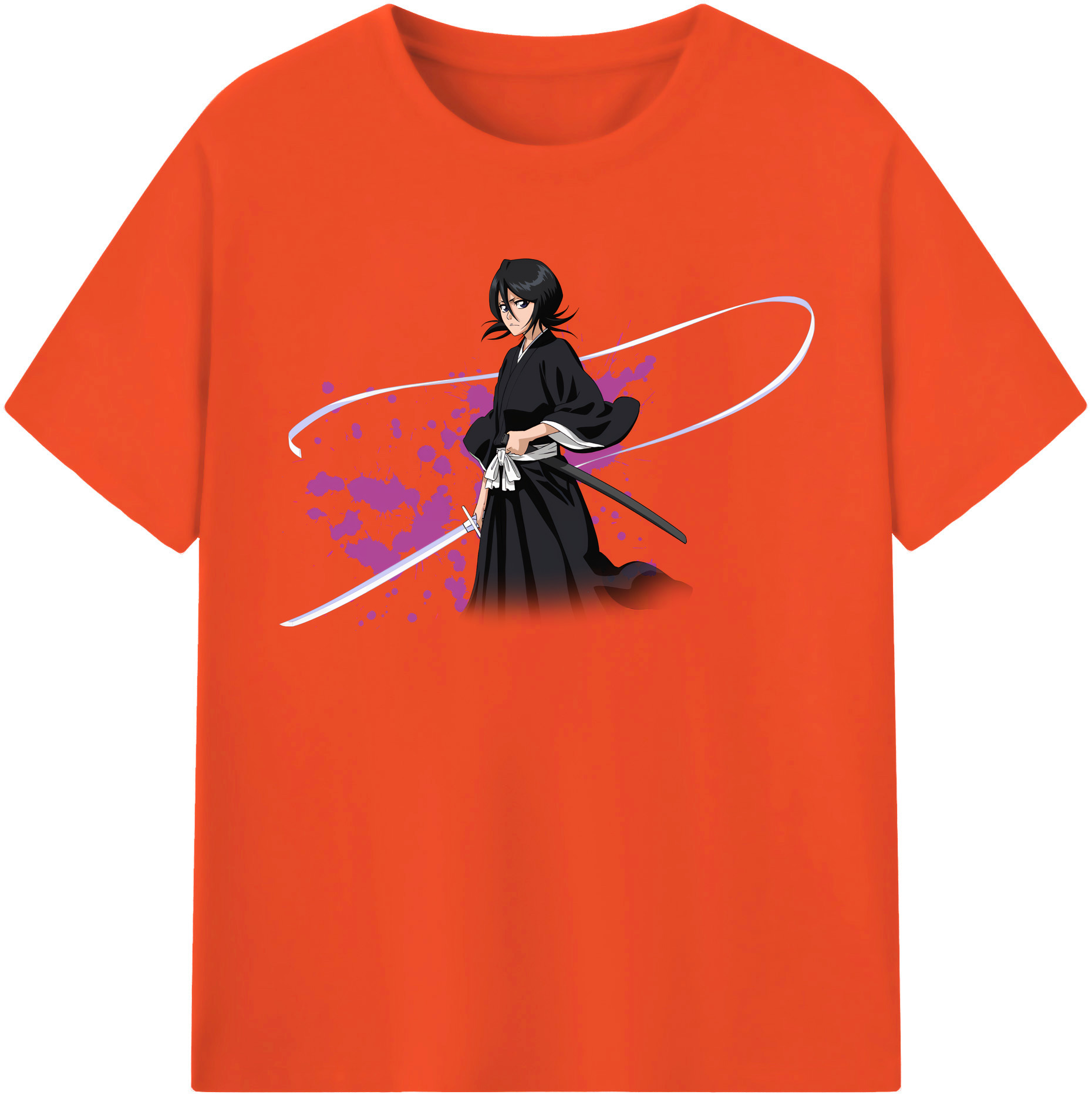 （画像用） ブリーチ 朽木ルキア BLEACH Kuchiki Rukia 綿100％半袖Tシャツ（フロントプリント）