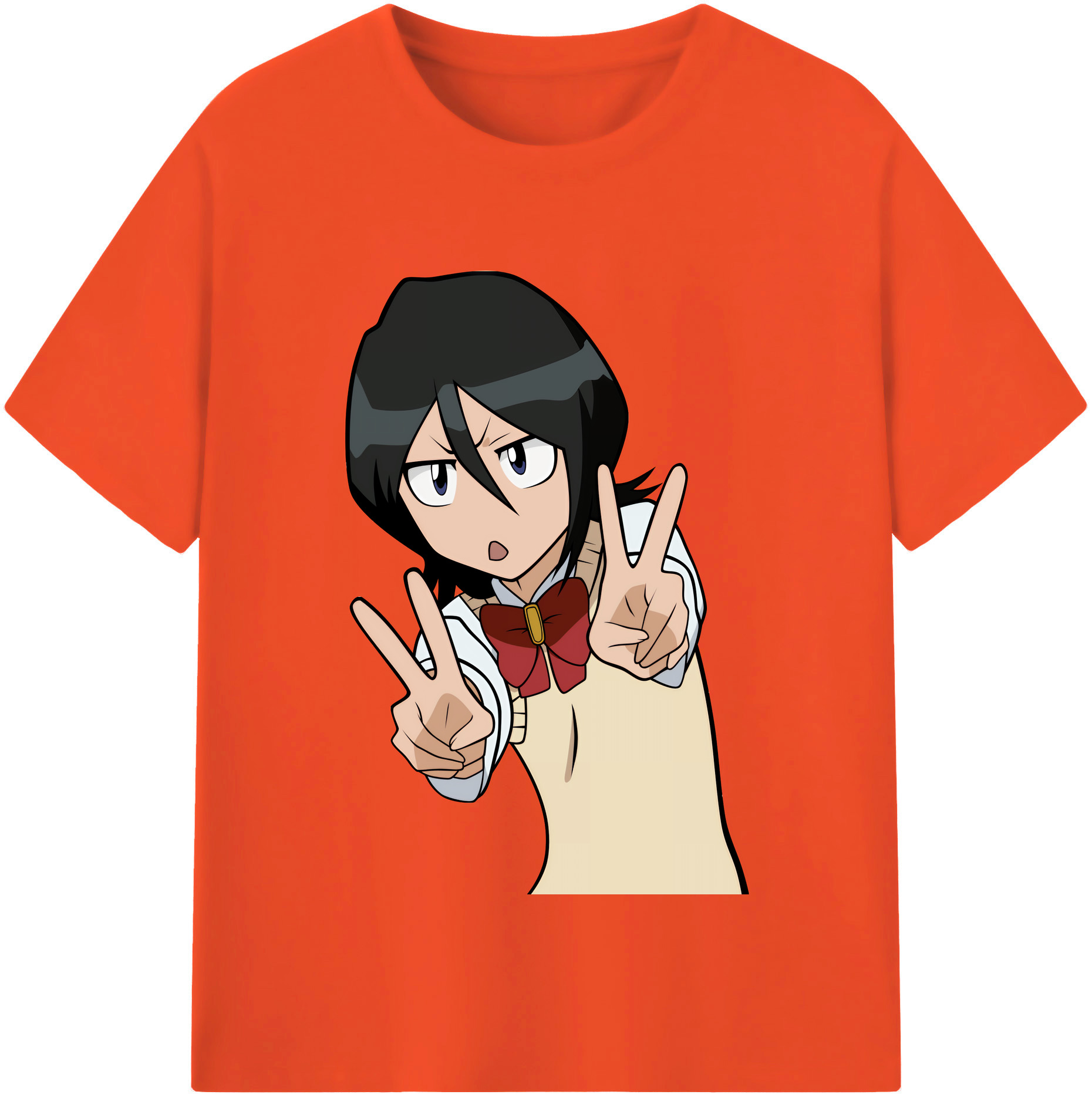 （画像用） ブリーチ 朽木ルキア BLEACH Kuchiki Rukia 綿100％半袖Tシャツ（フロントプリント）