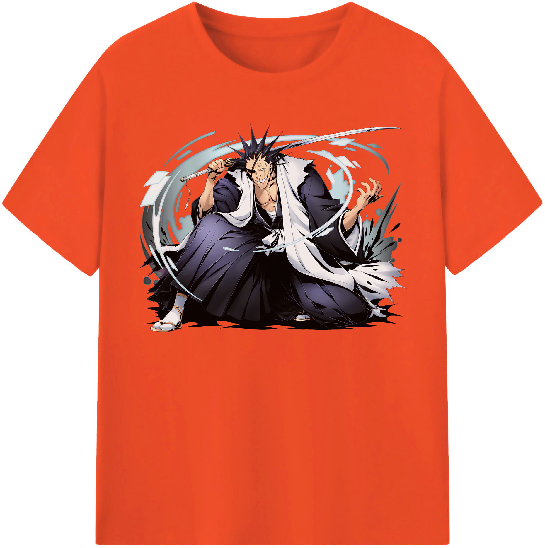 （画像用） ブリーチ ざらき けんぱち BLEACH Zaraki Kenpachi 綿100％半袖Tシャツ（フロントプリント）