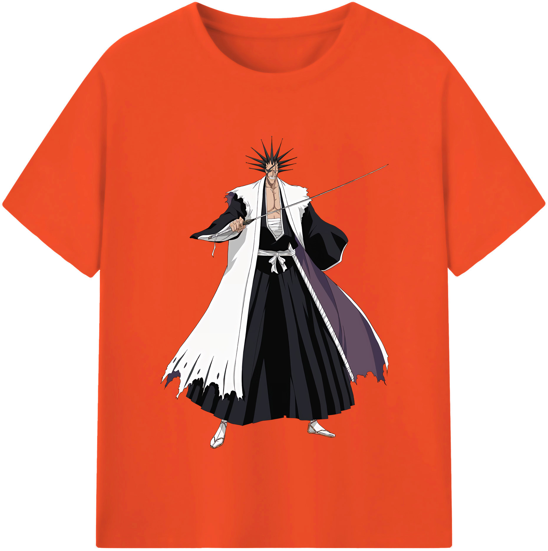 （画像用） ブリーチ ざらき けんぱち BLEACH Zaraki Kenpachi 綿100％半袖Tシャツ（フロントプリント）