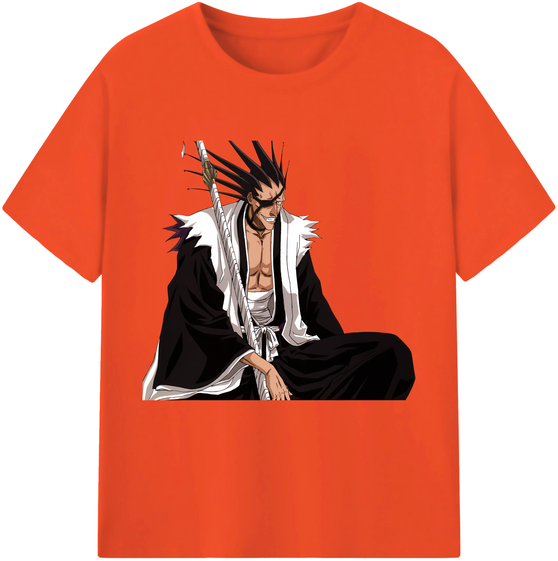 （画像用） ブリーチ ざらき けんぱち BLEACH Zaraki Kenpachi 綿100％半袖Tシャツ（フロントプリント）