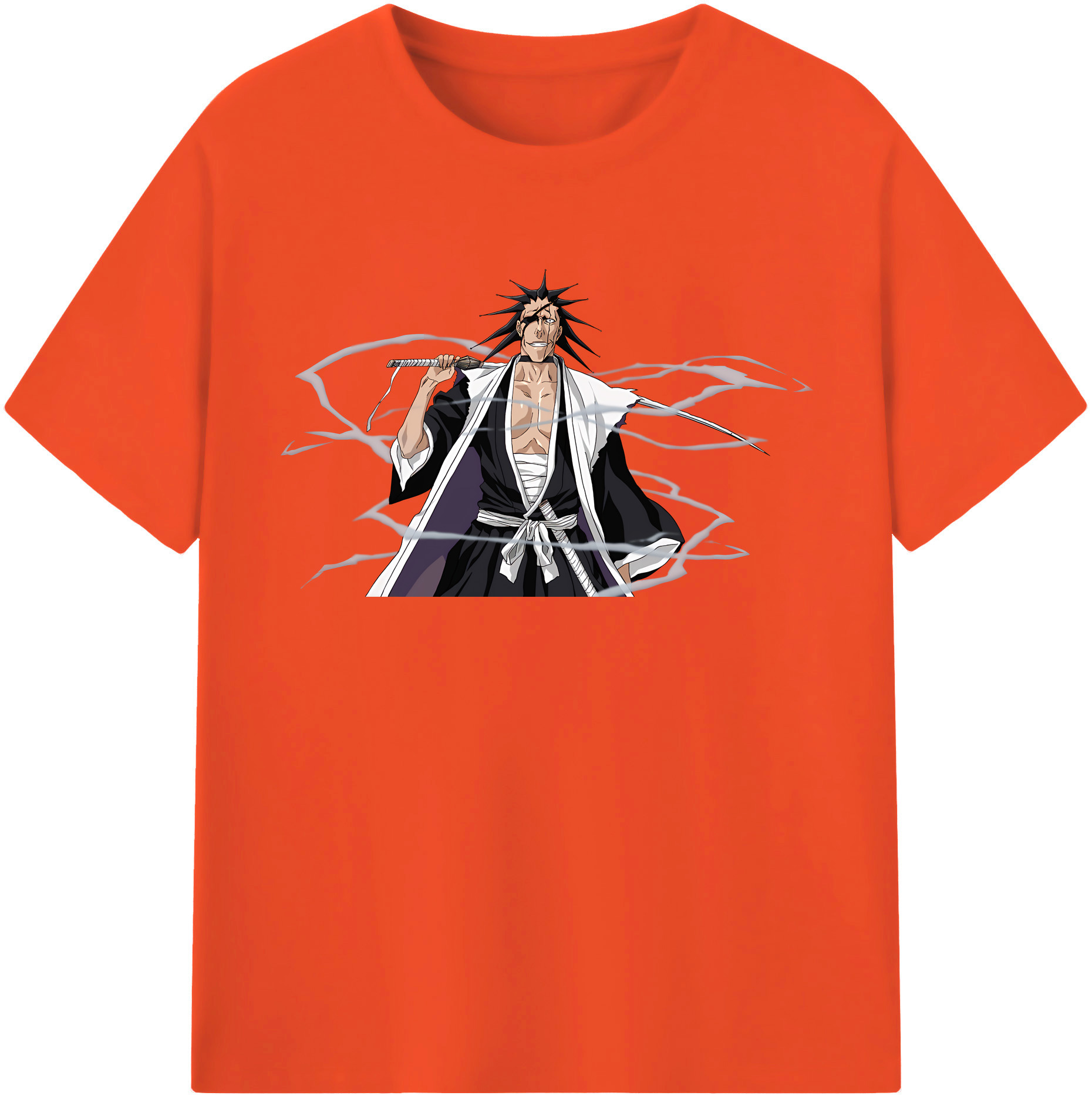 （画像用） ブリーチ ざらき けんぱち BLEACH Zaraki Kenpachi 綿100％半袖Tシャツ（フロントプリント）